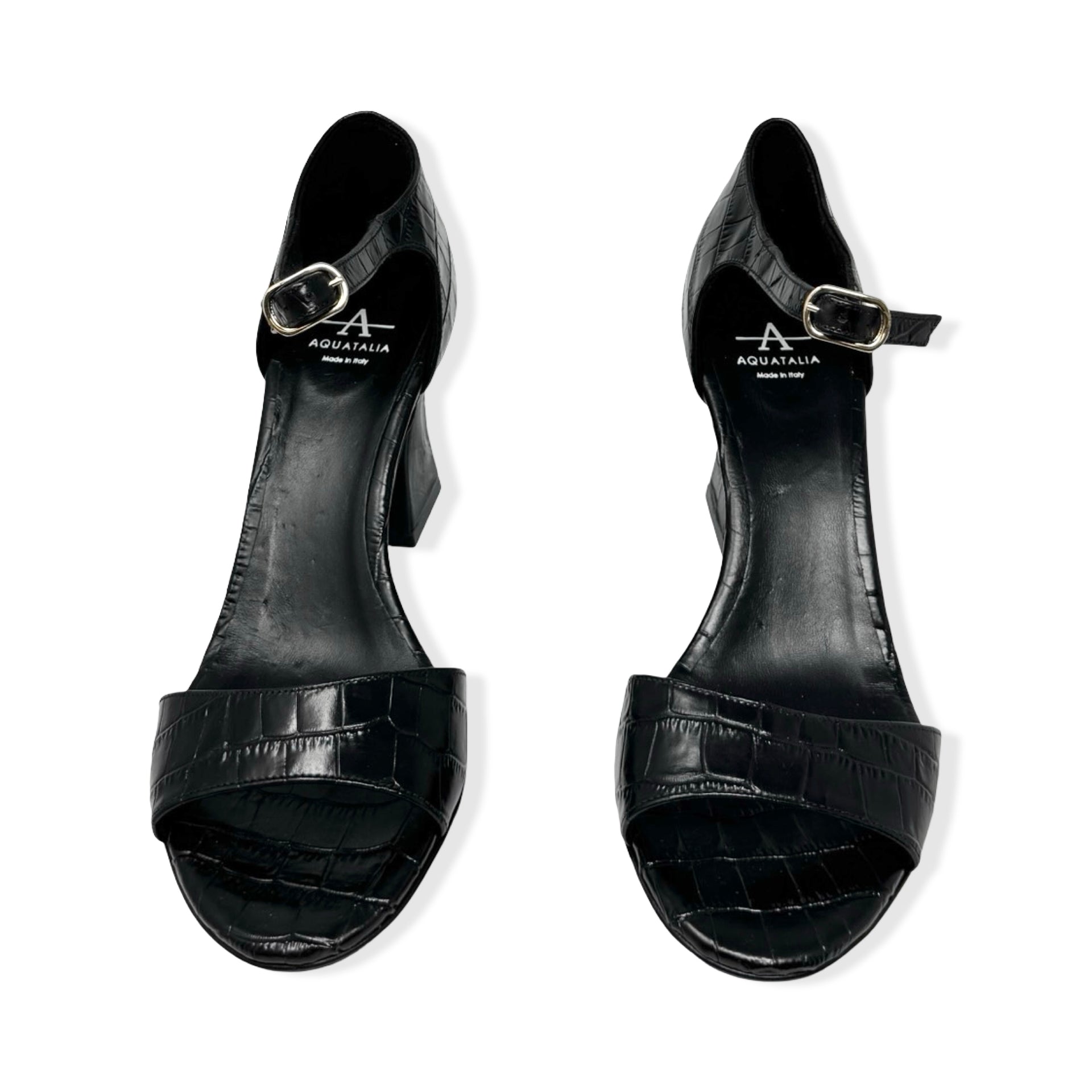 Aquatalia Crocodile Open Toe Sandals