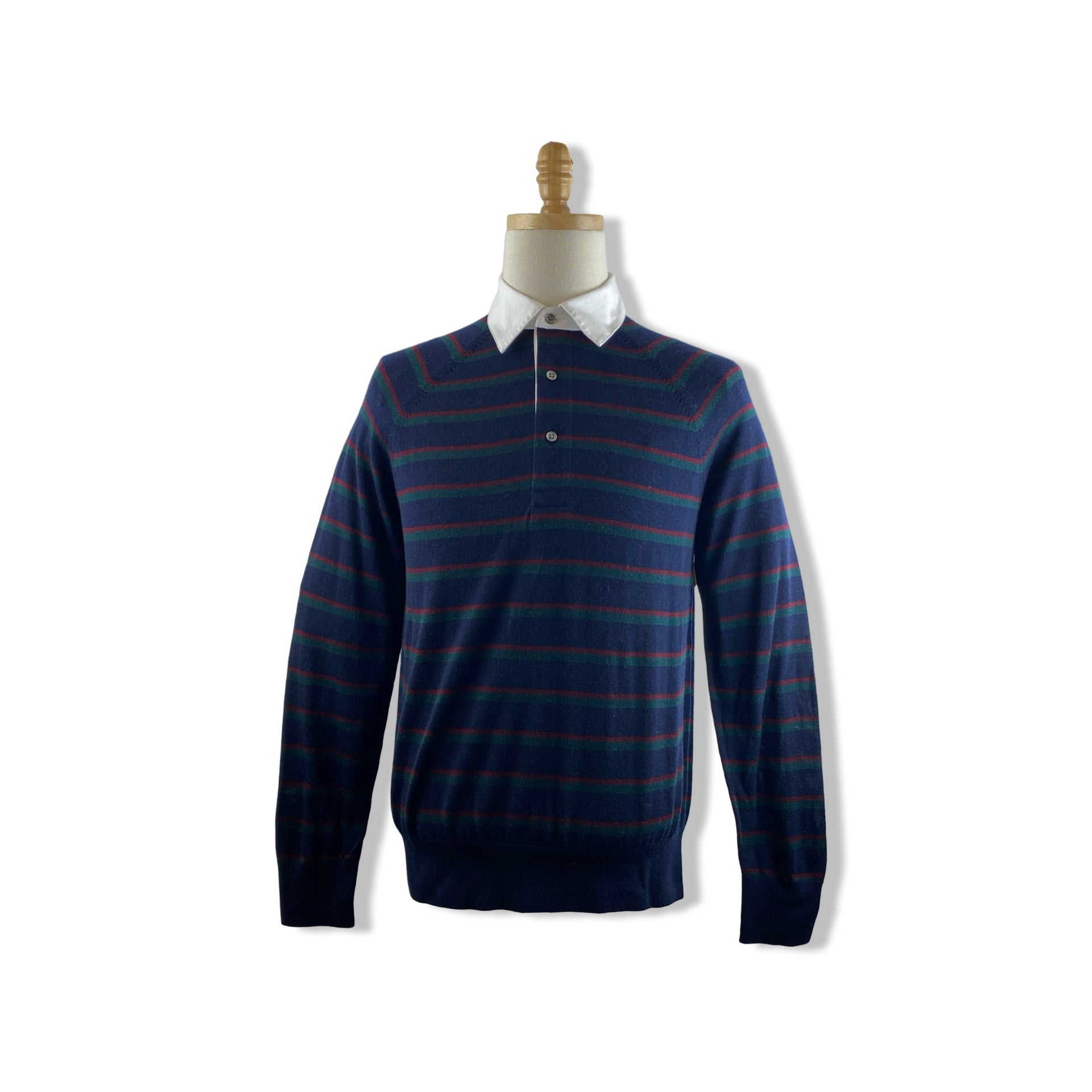 Brooks Brothers Striped Collared Sweater