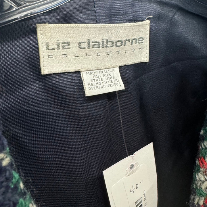 Vintage Liz Claiborne Plaid Tweed Blazer-Logo
