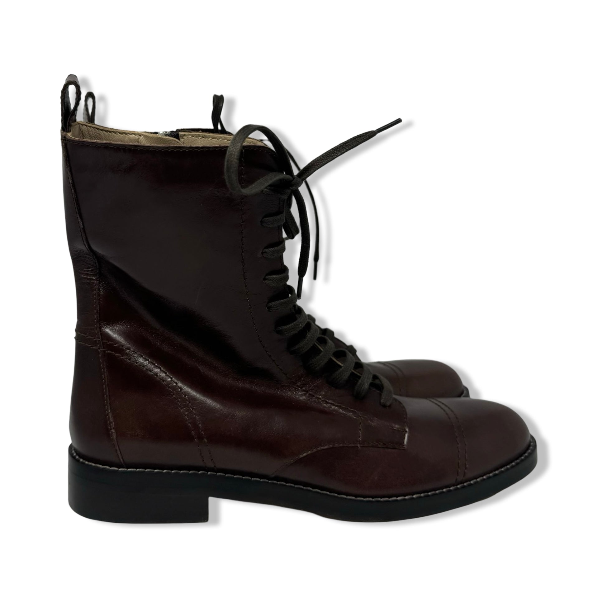 Theory Satin Leather Laced Boot