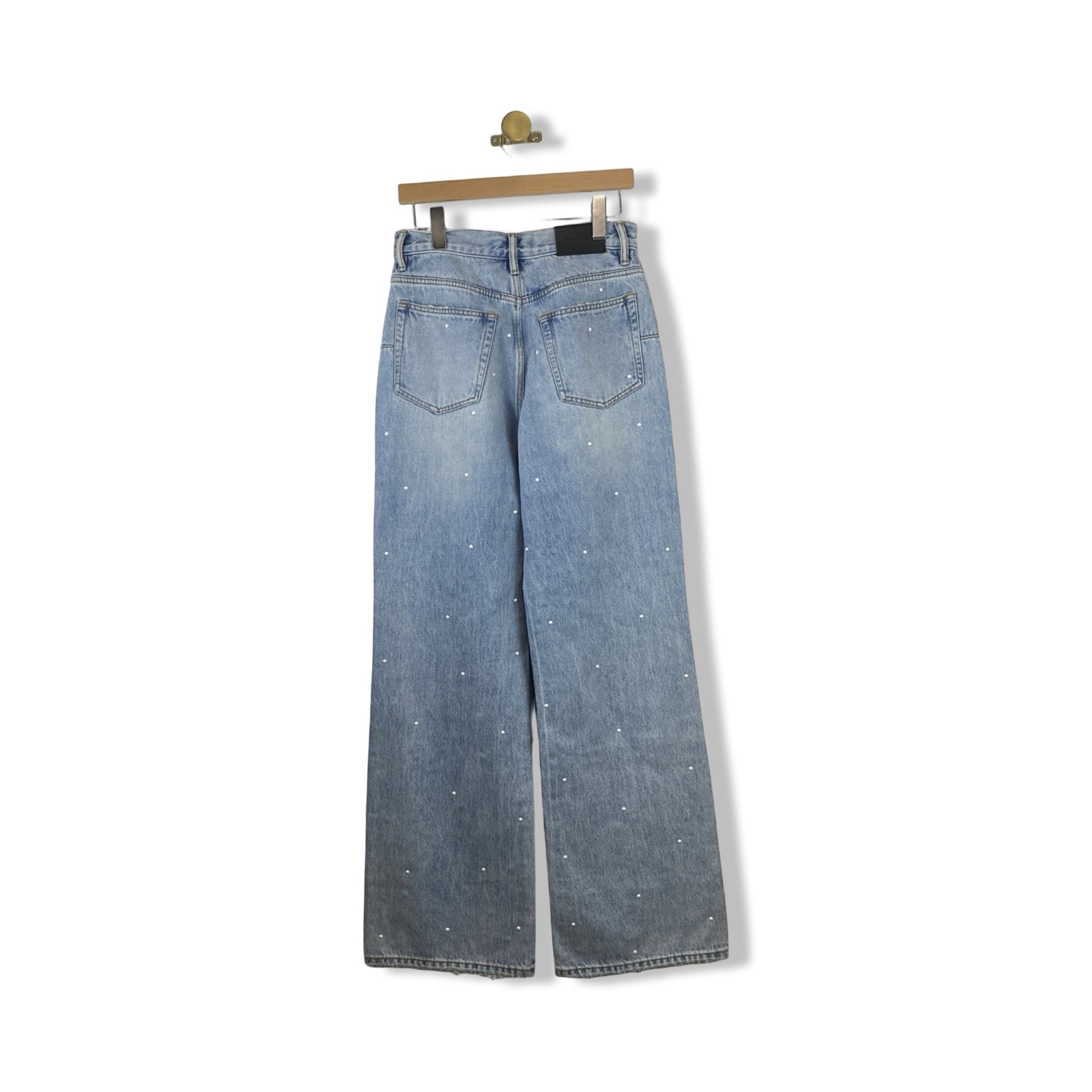 Purple Wide Pearl Hotfix Jean
