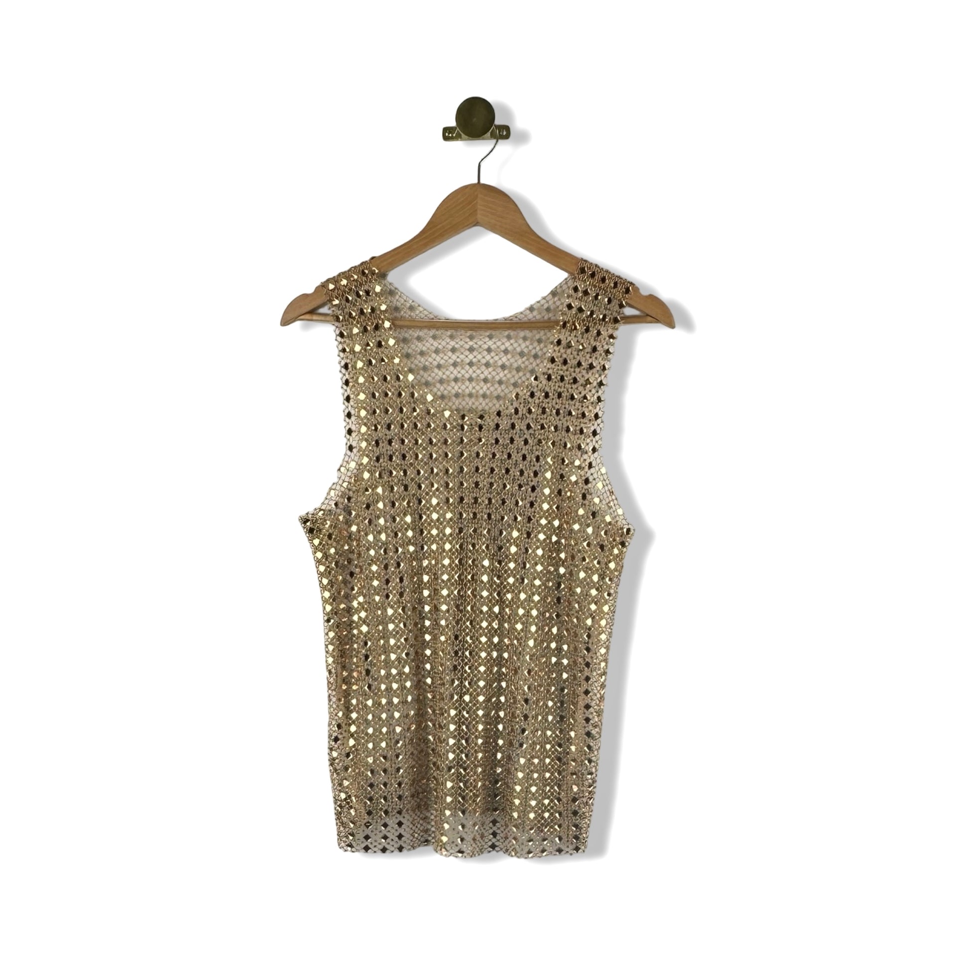 Embellished Mesh Top