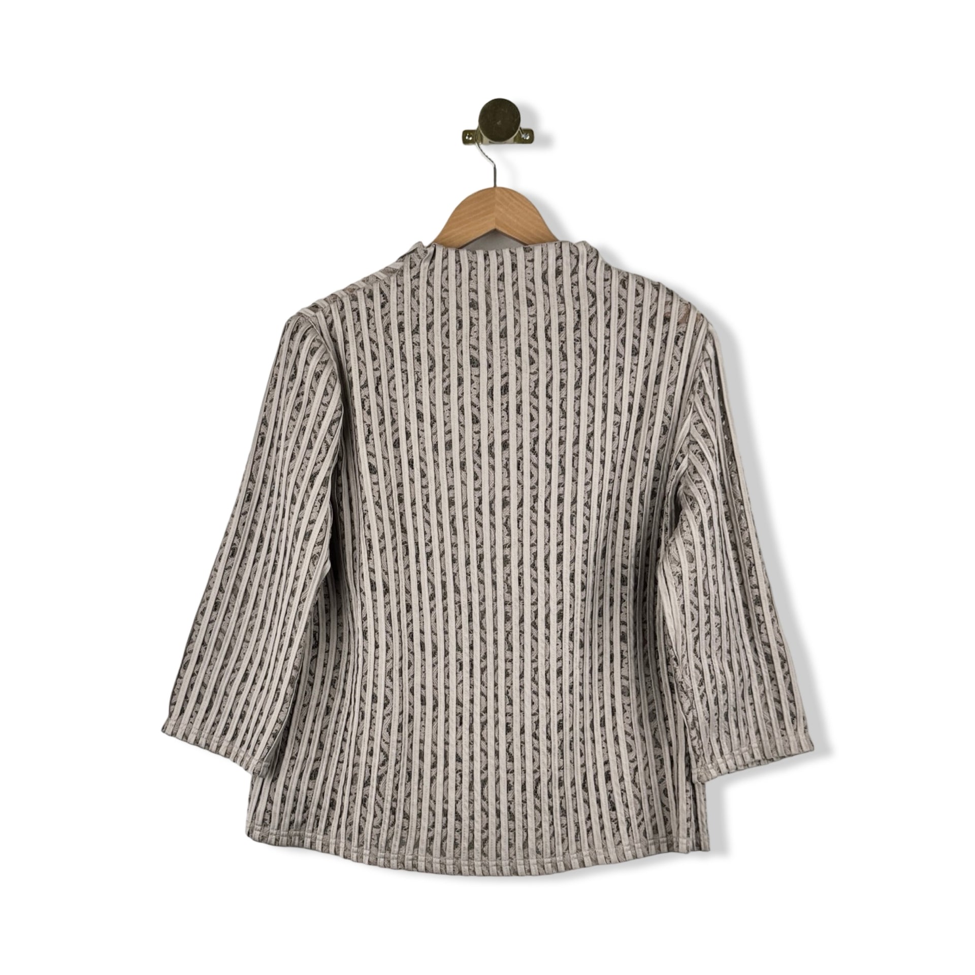 Chico's Sheer Lace Stripe Top