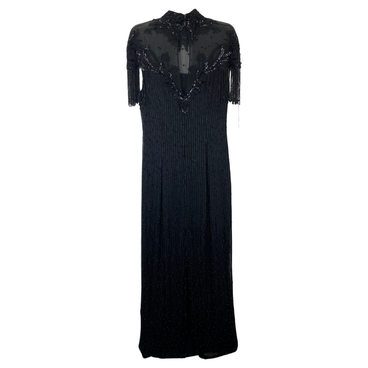 Vintage Niteline Beaded Fringe Maxi Dress