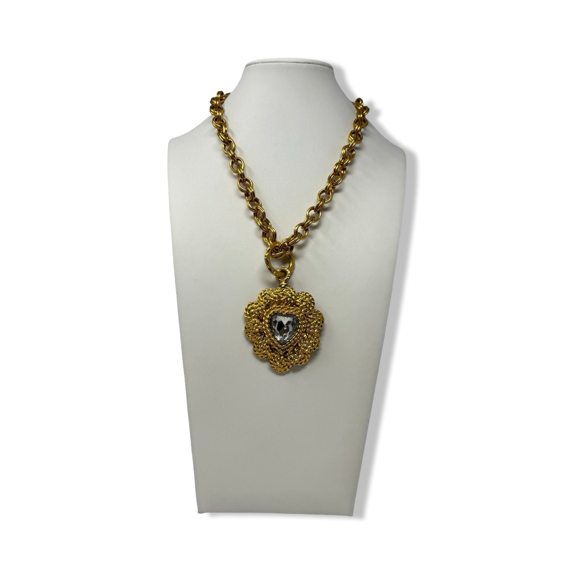 Vintage R.J. Graziano Short Heart Medalion Necklace