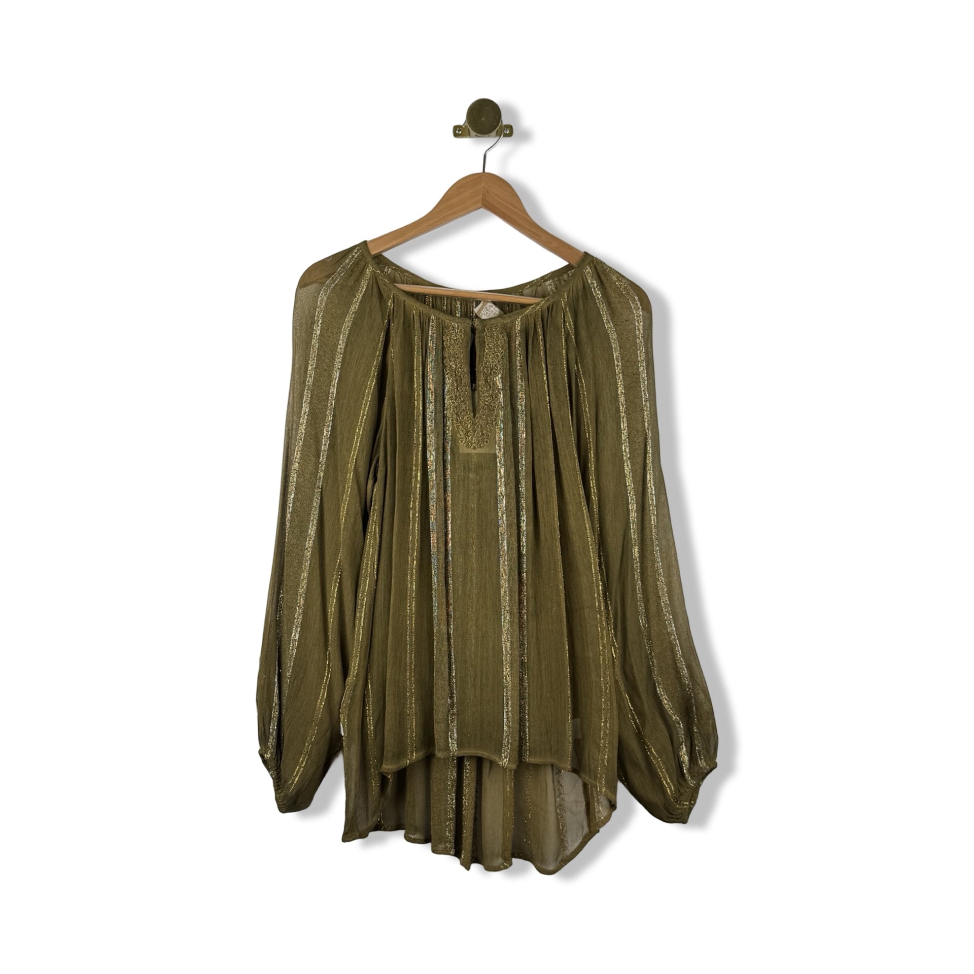 T.ba Sheer Metallic Blouse