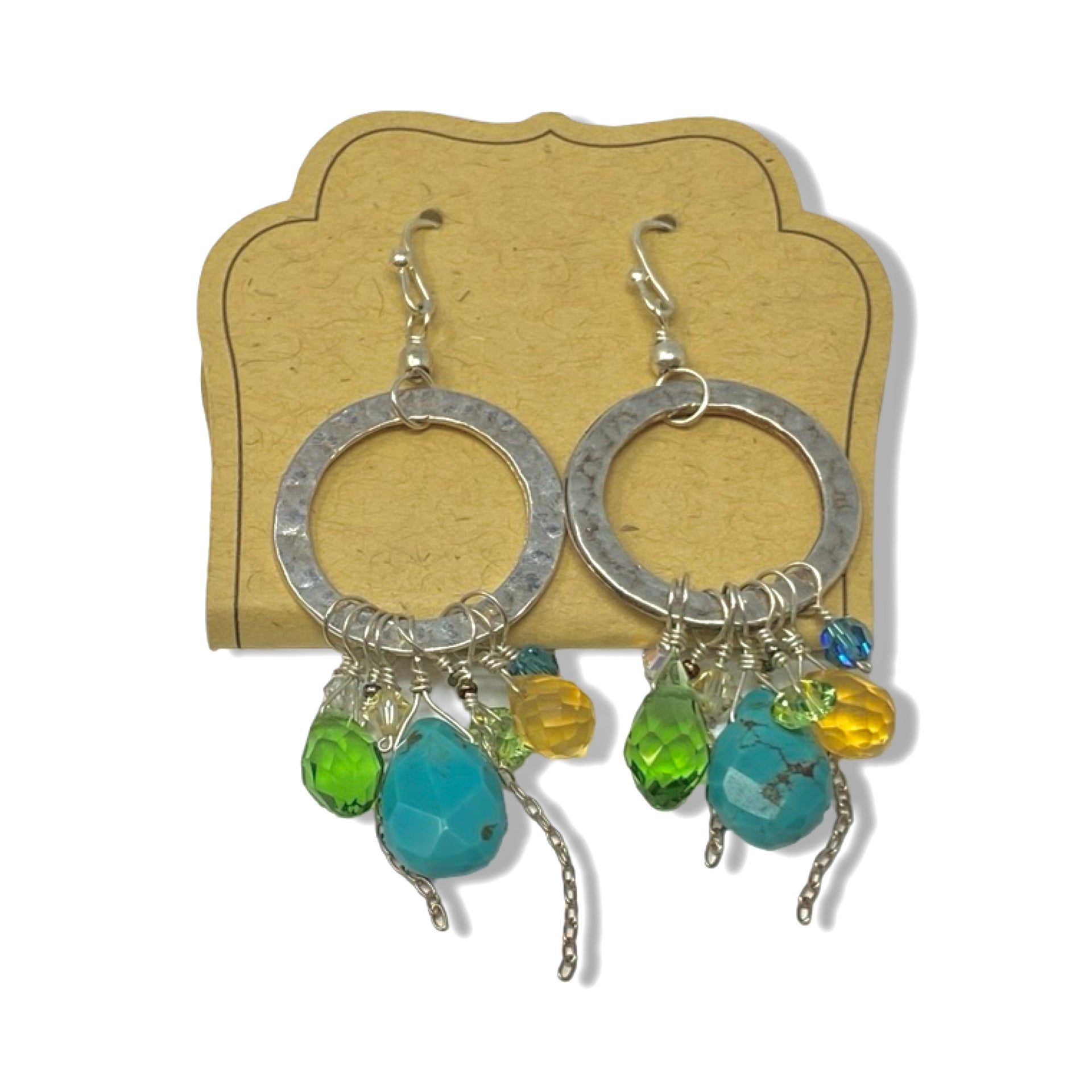 Bead Drop Hoop Earrings