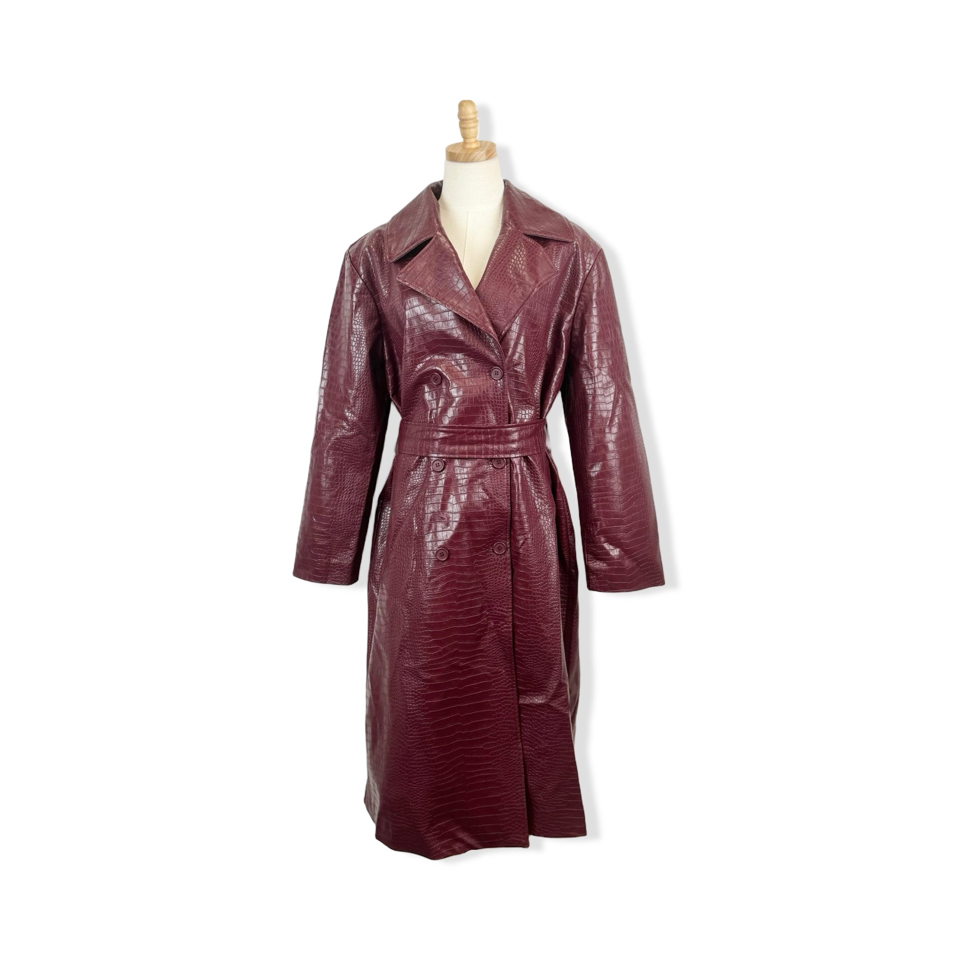 Eloquii Mock Croc Trench Coat