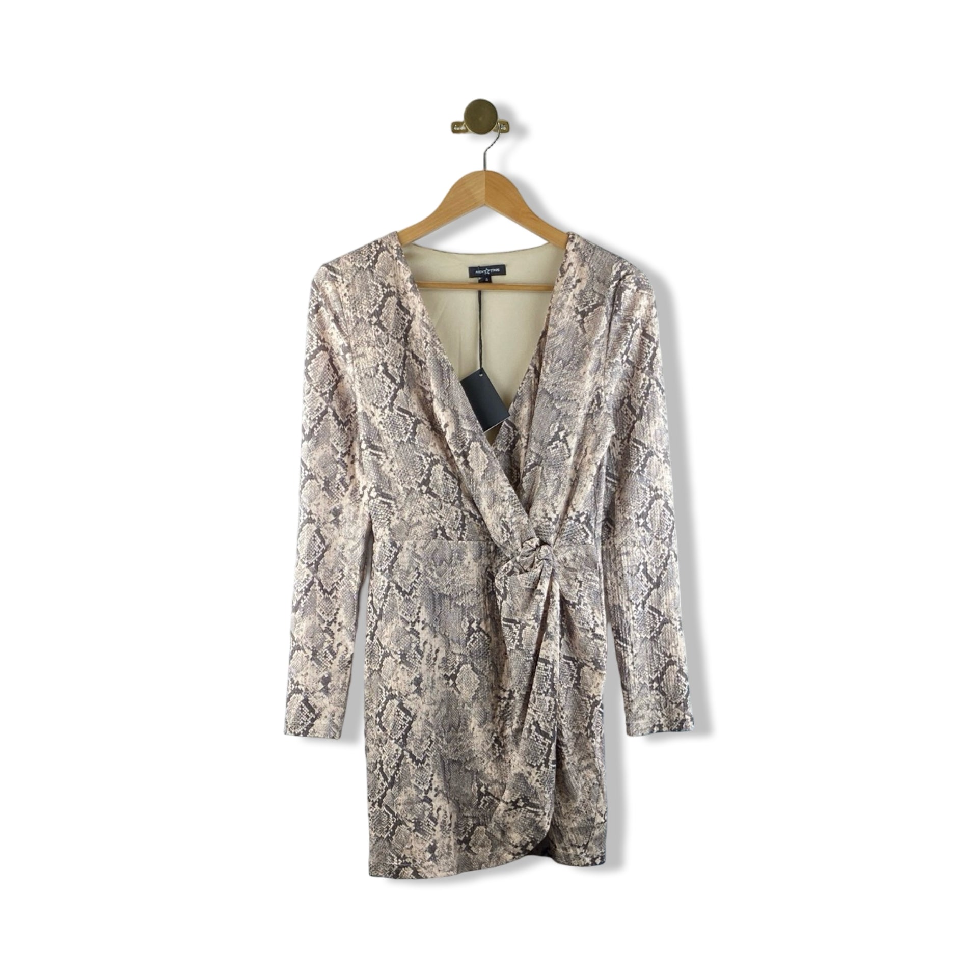Area Stars Snake Print Wrap Dress
