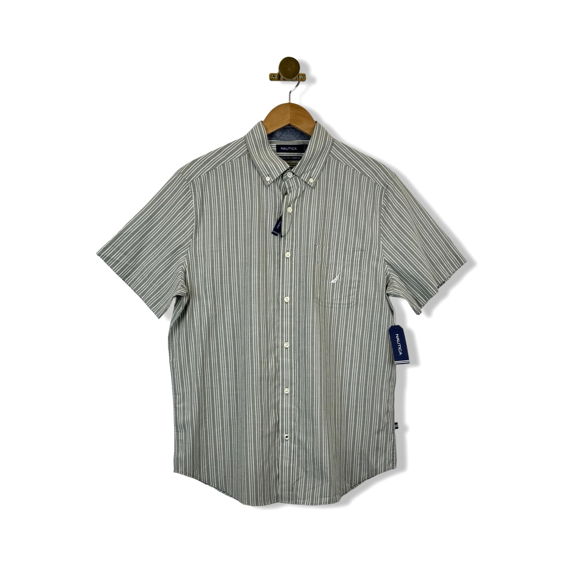 Nautica Classic Fit Striped Short Sleeve Shirt