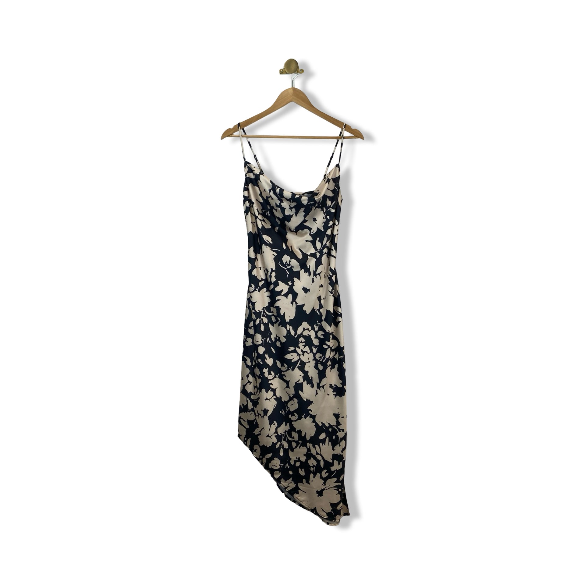 Area Stars Night Bouquet Cowl Neck Midi Slip Dress