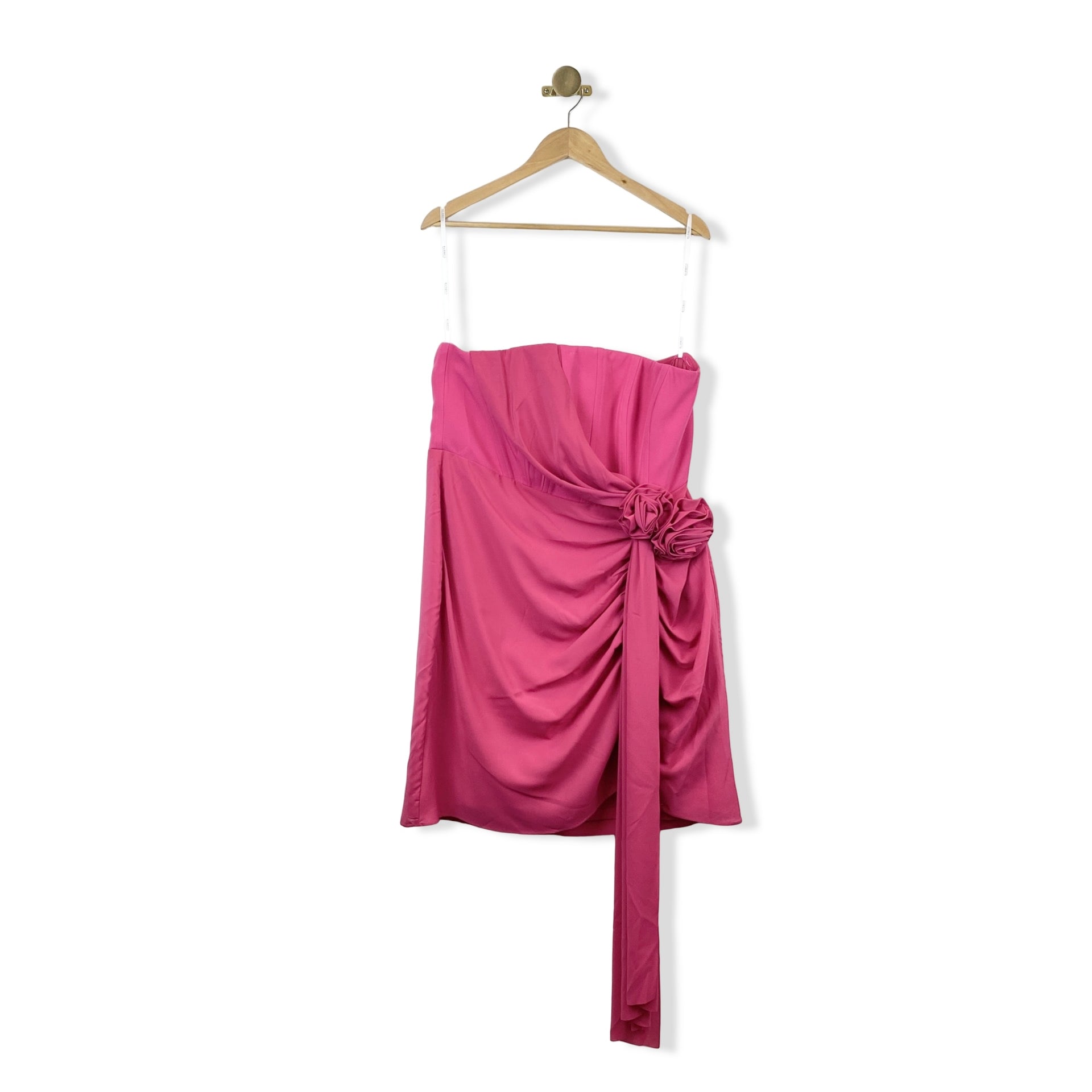 Eloquii Strapless Ruched Rose Dress