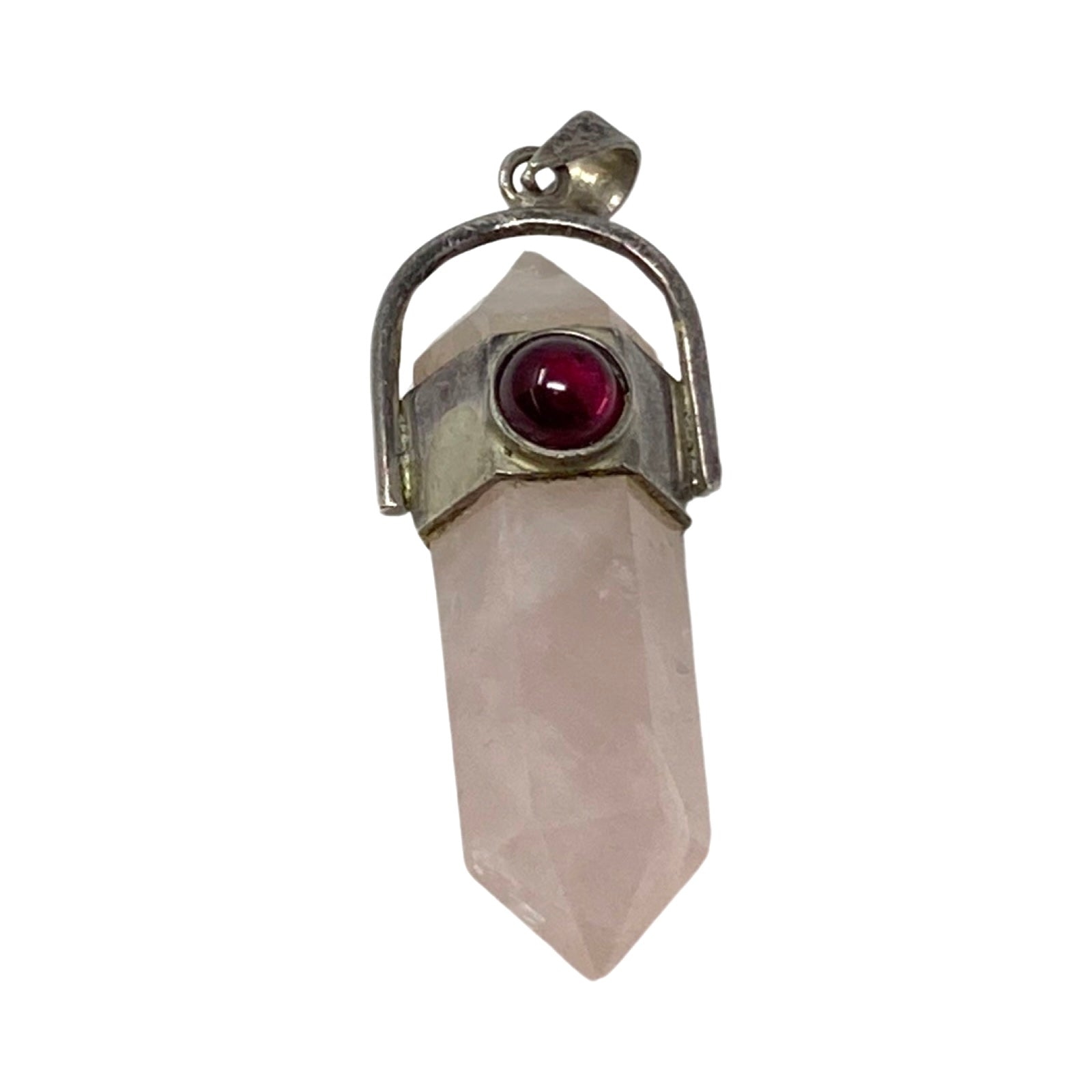 Rose Quartz and Sterling Pendant