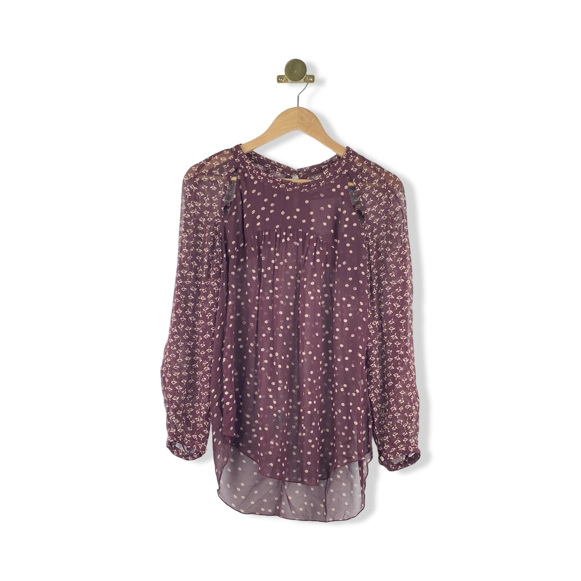 Isabel Marant Etoile Sheer Mixed Pattern Blouse