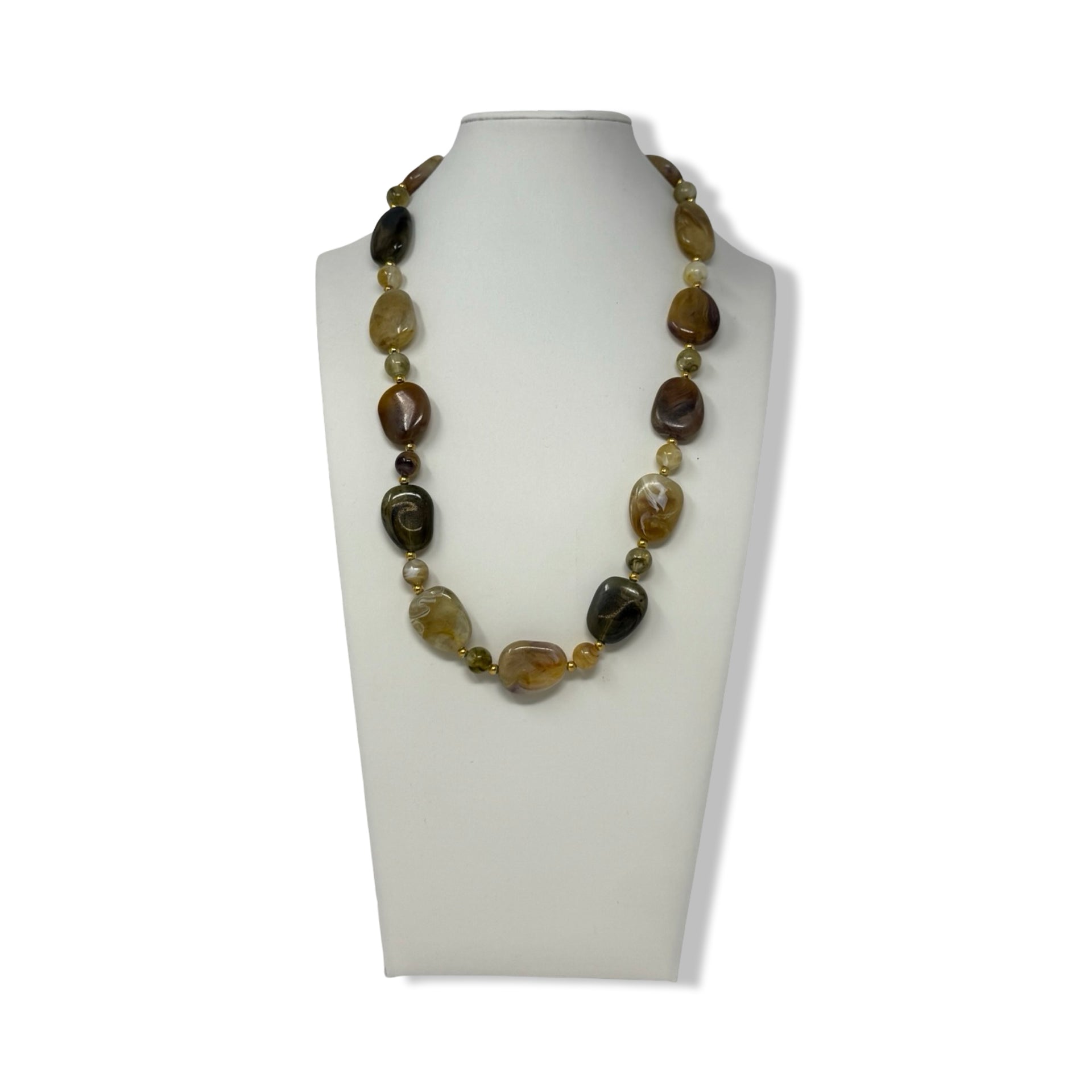 Flat Marble Pendant Necklace