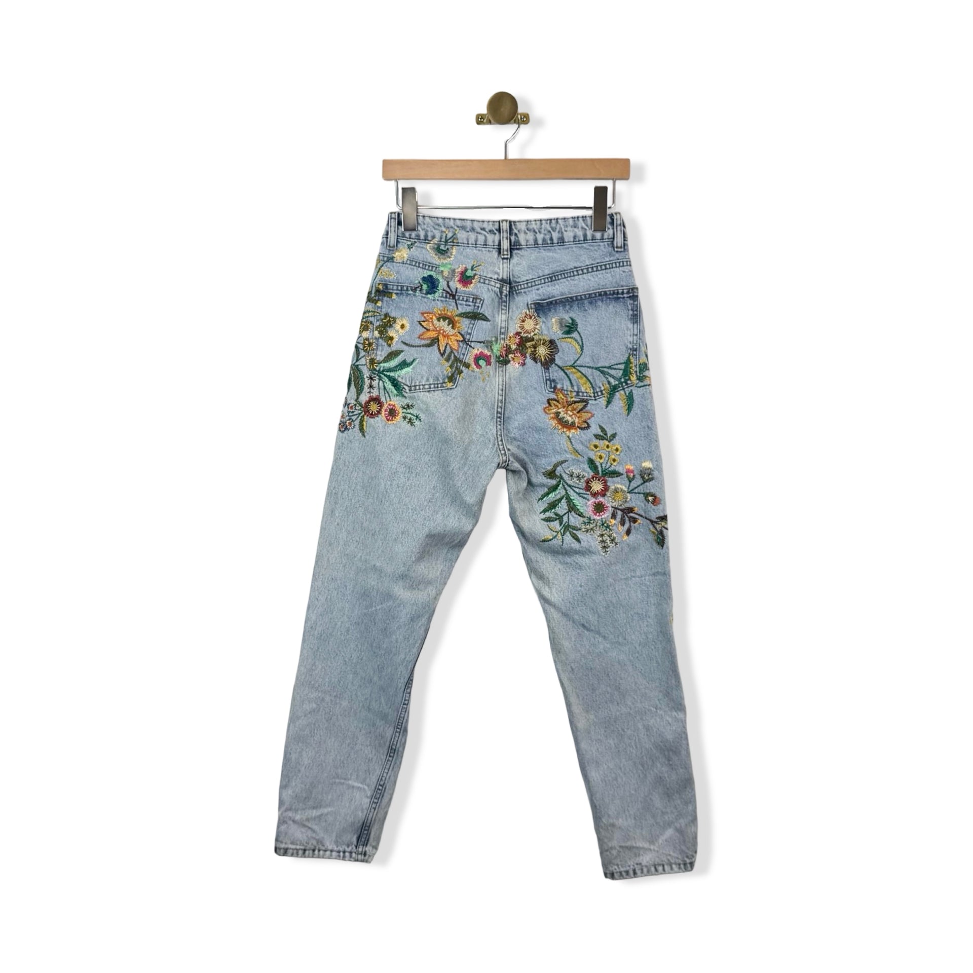 Topshop Embroidered Jeans
