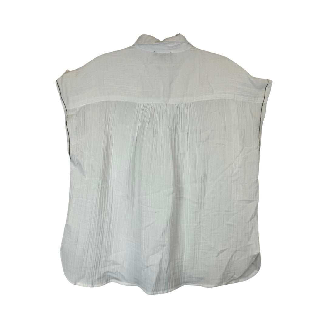 Lilla P Crinkled Gauze Raw Edge Top