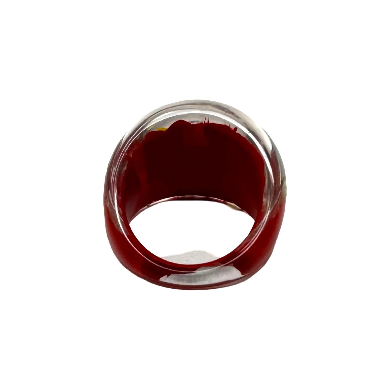 Vintage Red Chunky Lucite Ring