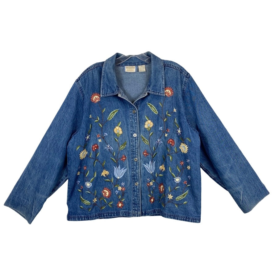 Vintage New Identity Floral Denim Shirt