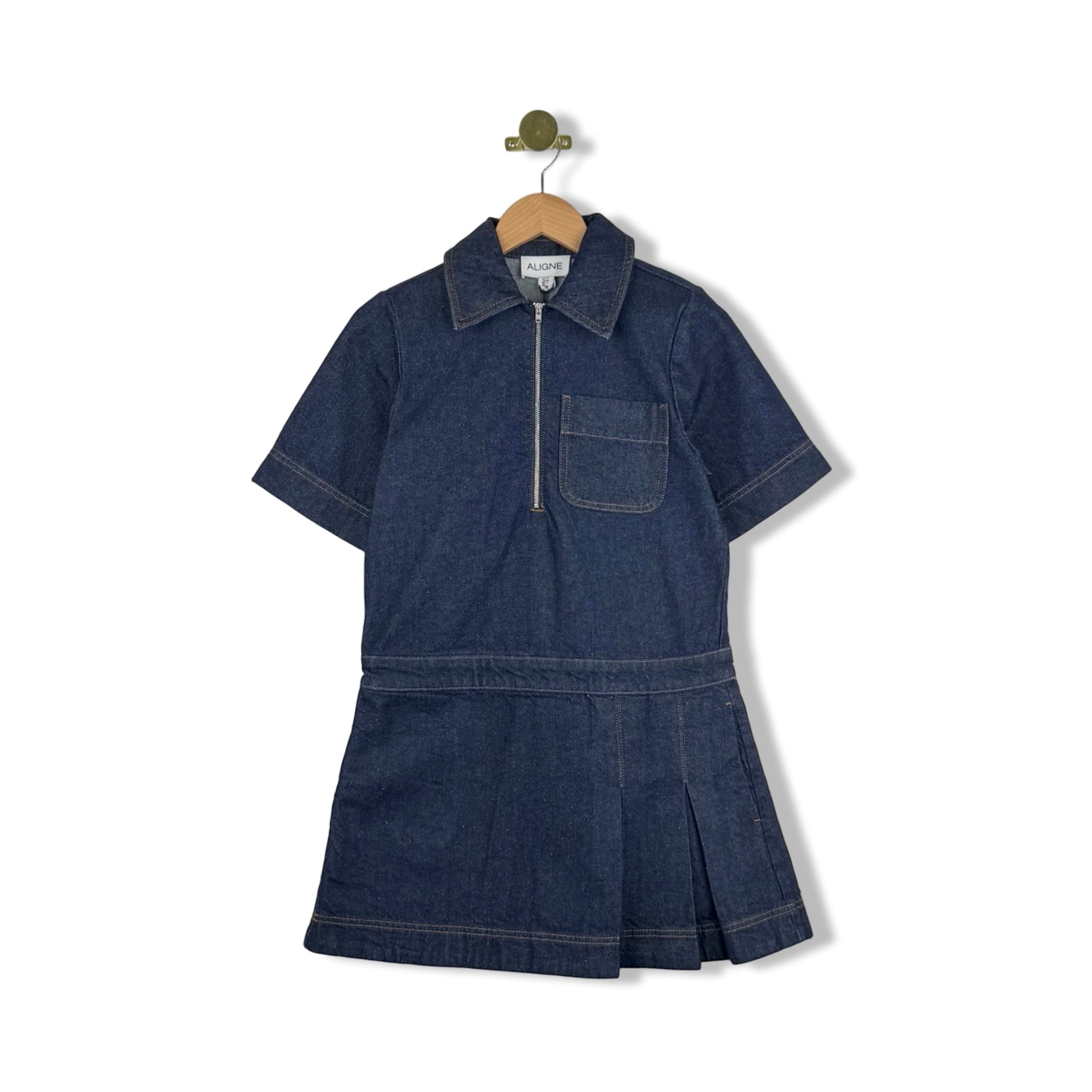ALIGNE Yolanda Pleated Denim Dress