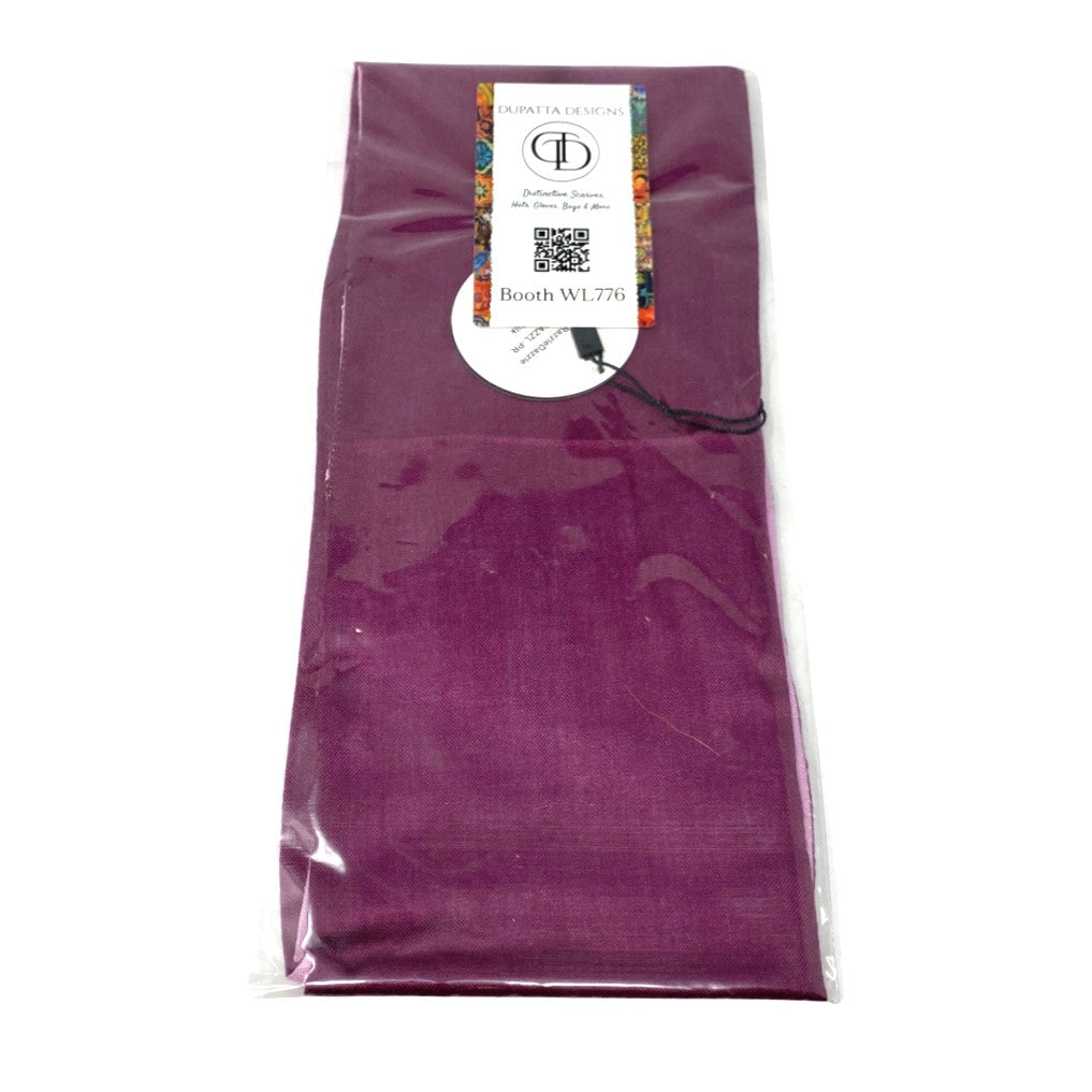 Dupatta Designs Razzle Dazzle Double Sided Silk Scarf-purple folded
