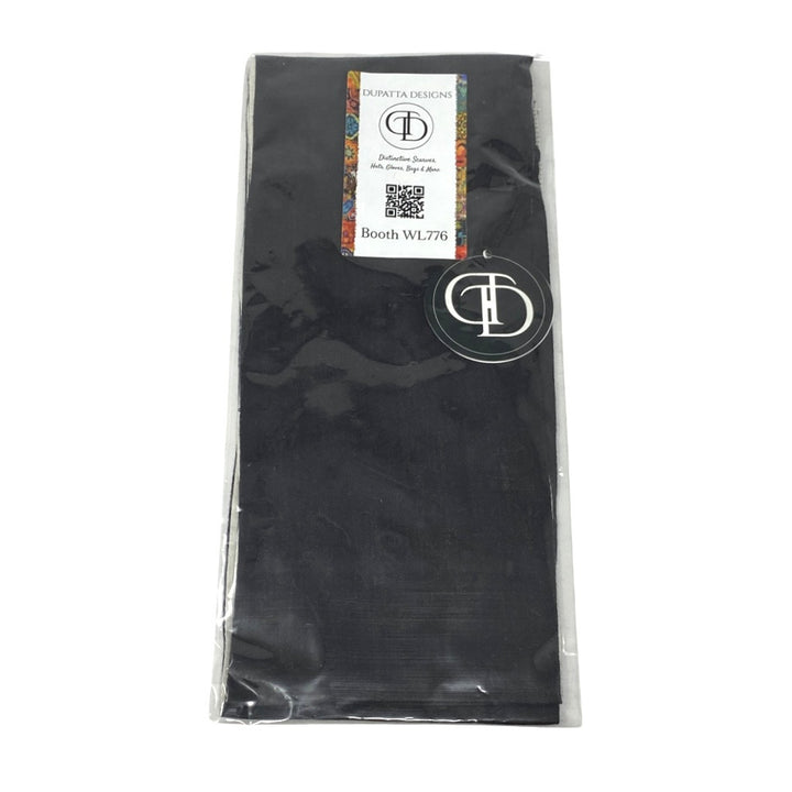 Dupatta Designs Razzle Dazzle Double Sided Silk Scarf-black folded