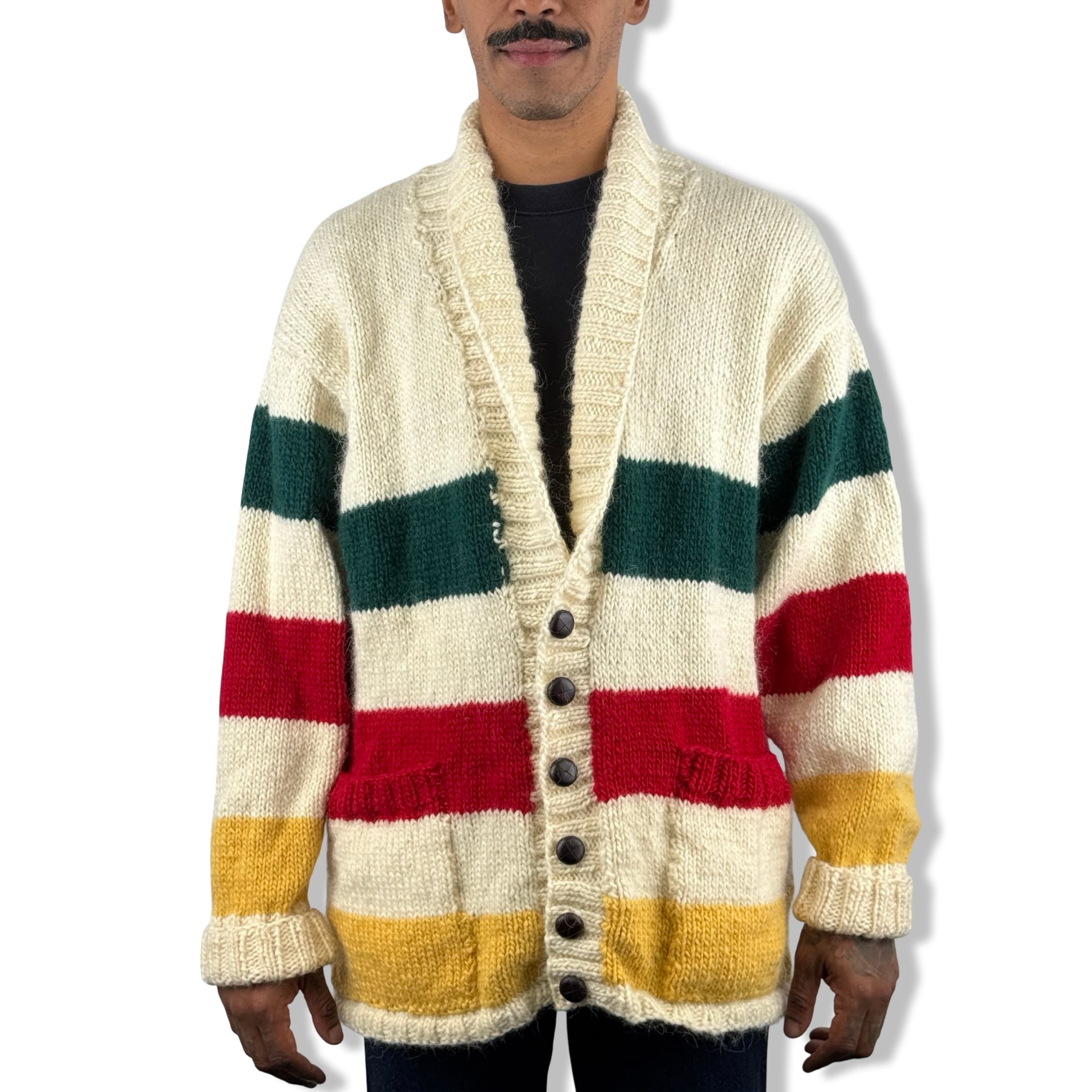 Vintage Hudson's Bay Motif Cardigan