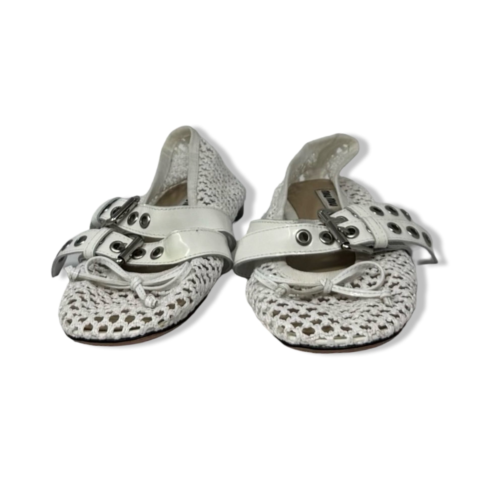 Miu Miu Woven Mesh Ballet Flats