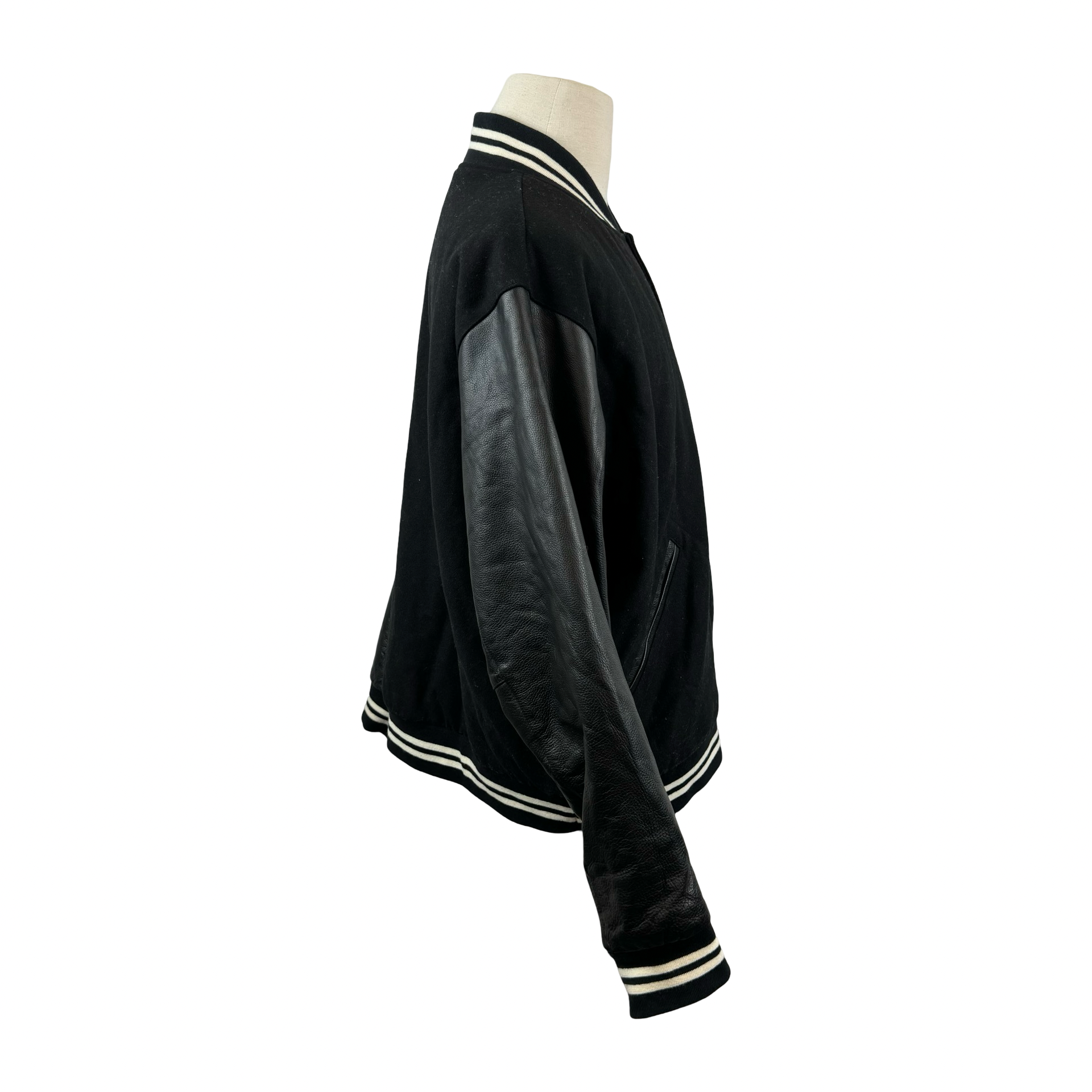 Nike Leather Sleeve Wool Varsity Jacket