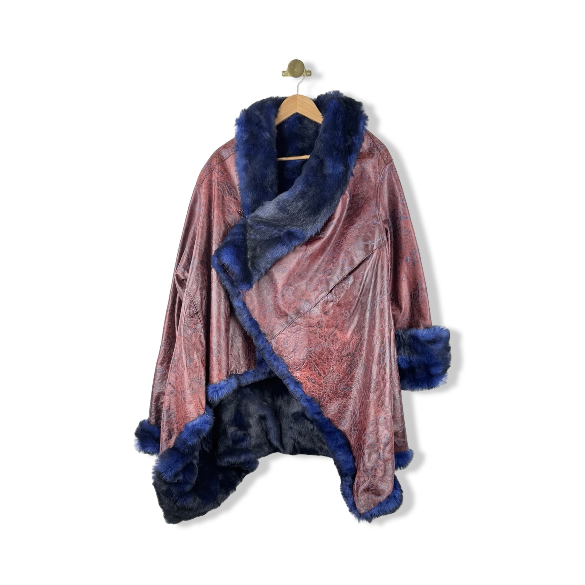 Vivienne Tam Leather and Faux Fur Coat