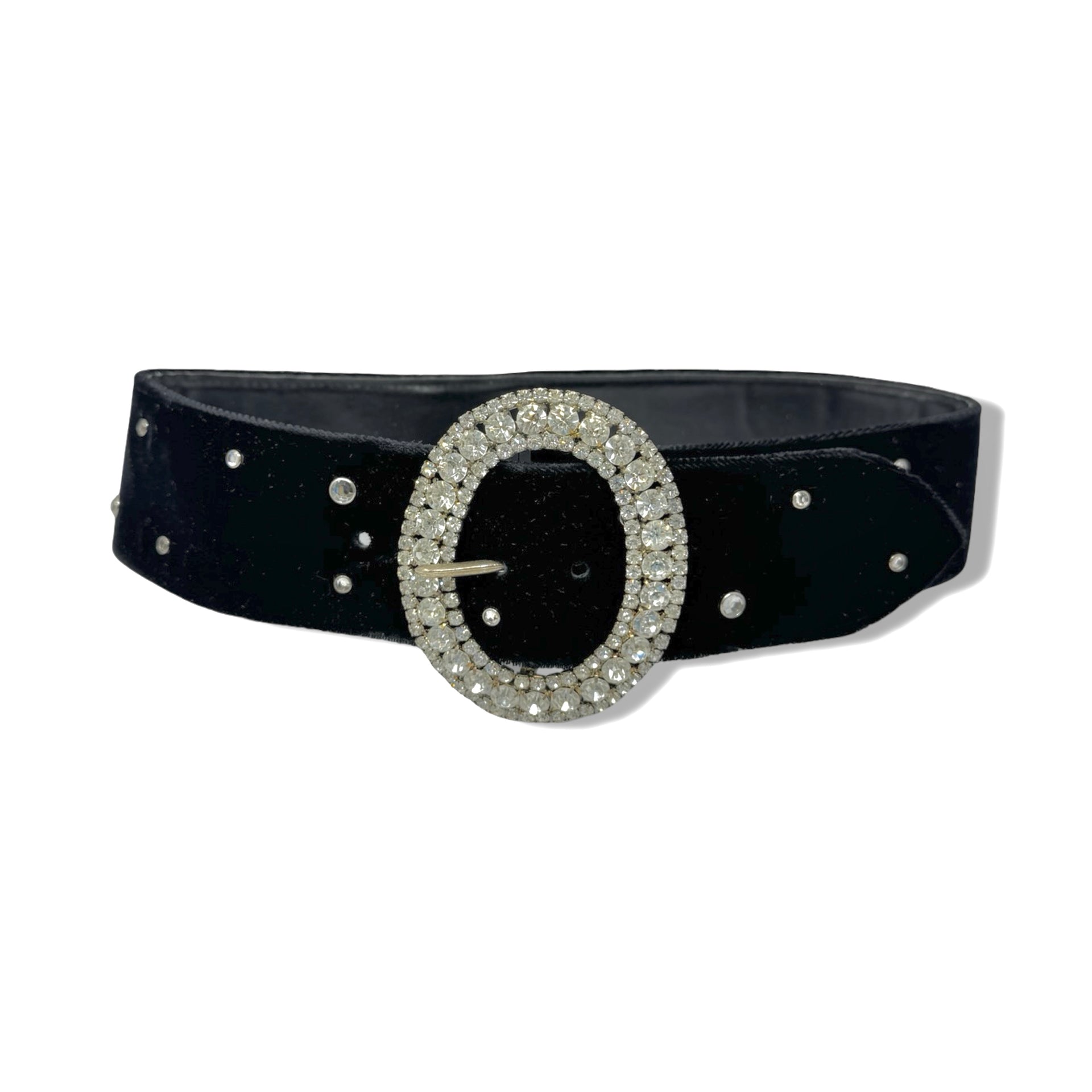 Vintage R.J. Graziano Velvet Embellished Rhinestone Belt