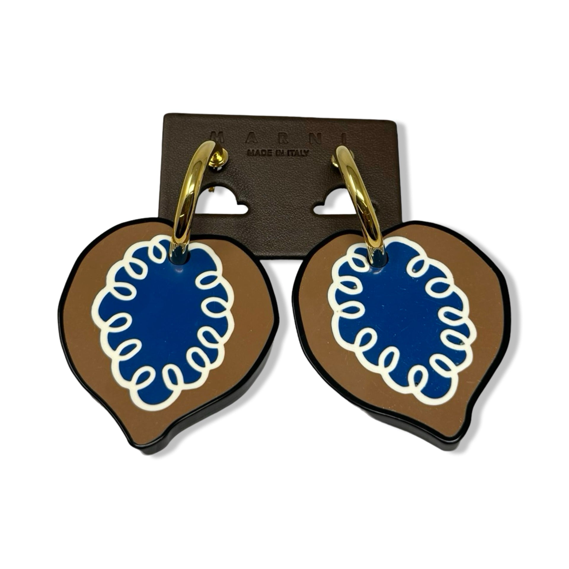 Marni Blue Leaf Drop Earrings