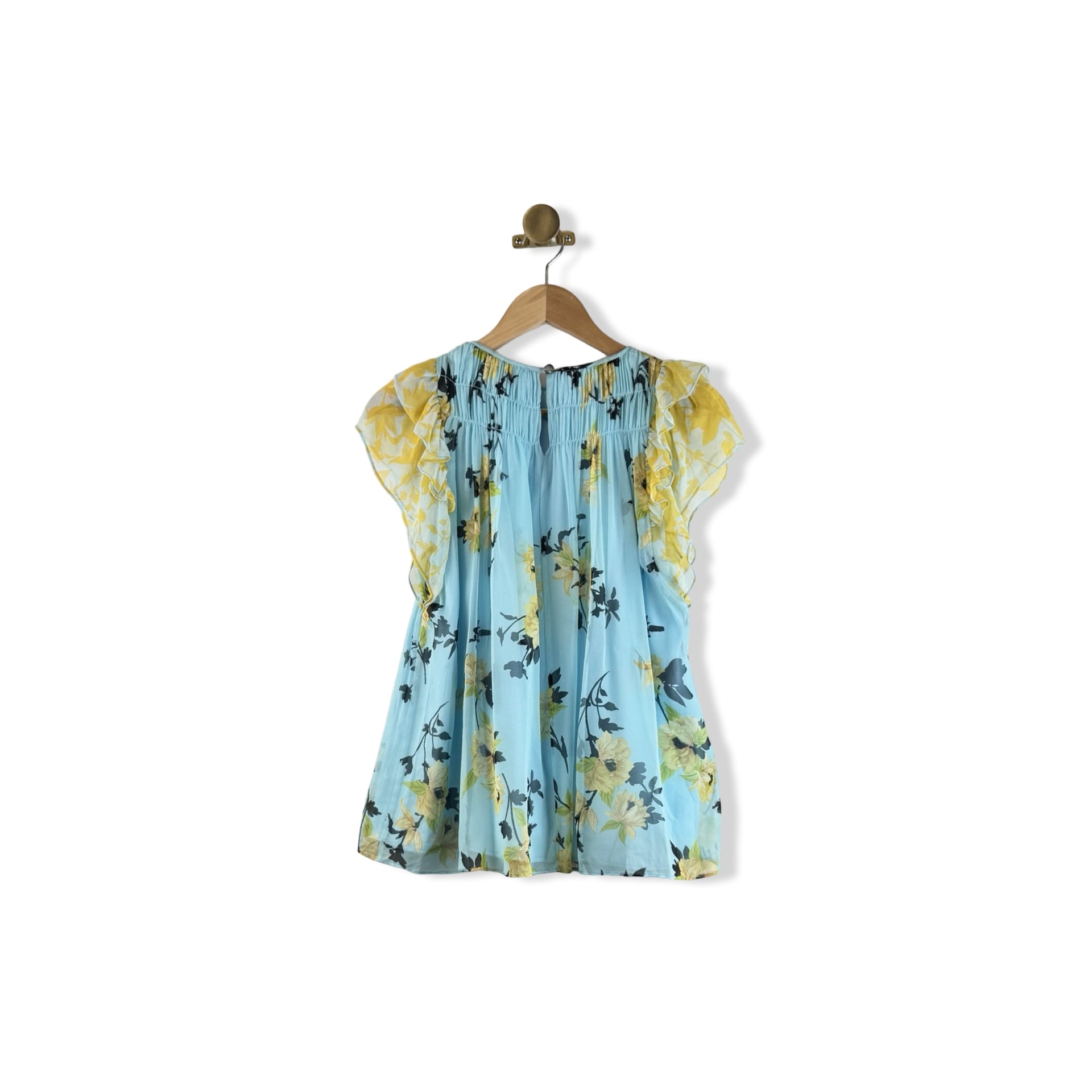 La Ligne Floral Ruffle Sleeve Blouse