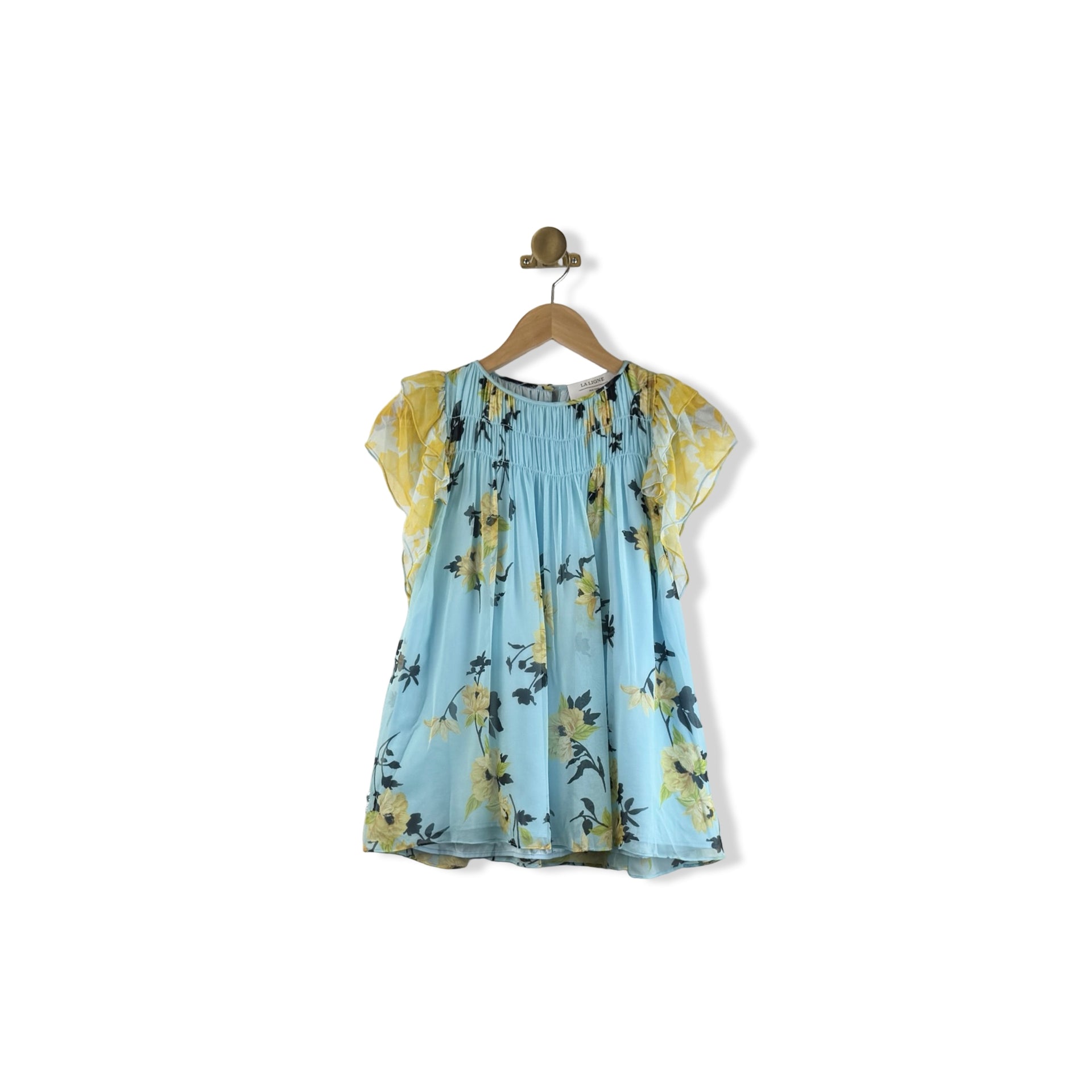 La Ligne Floral Ruffle Sleeve Blouse