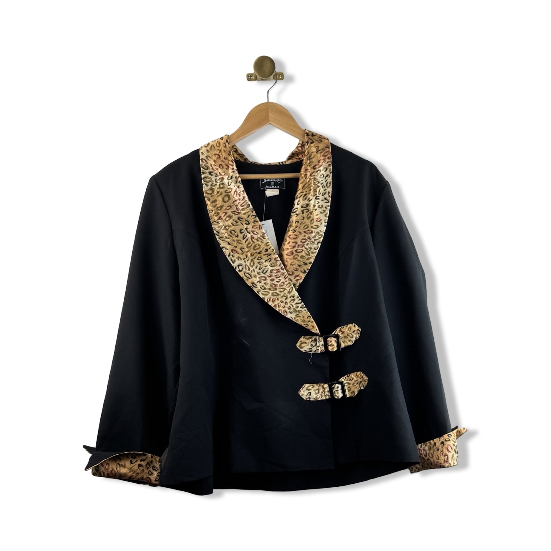 Vintage Sweet Suit Woman Leopard Print Blazer
