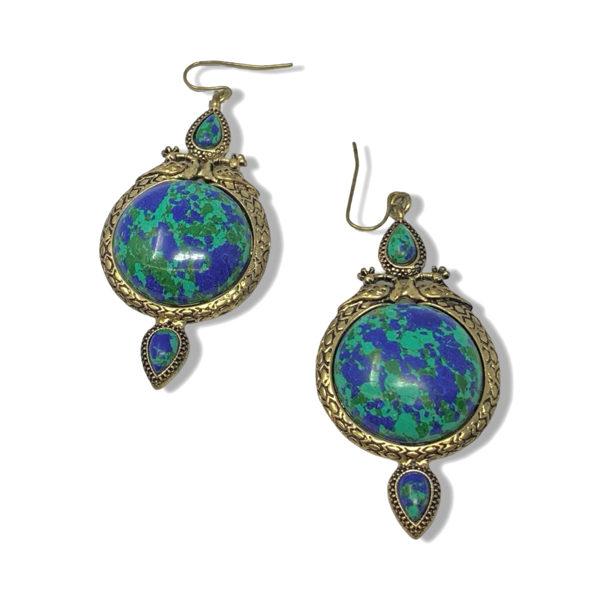 Azurite Malachite Drop Earrings
