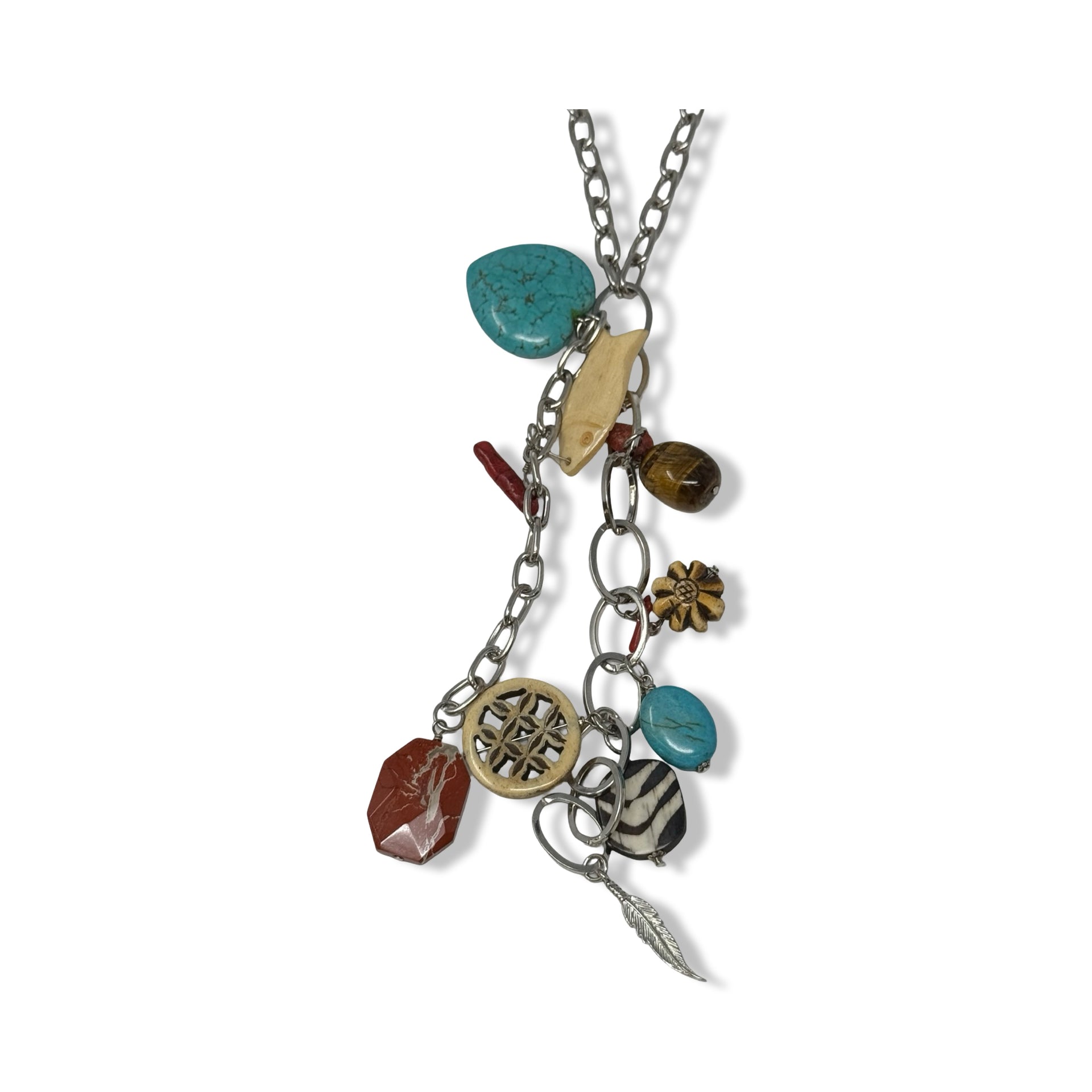 R.J. Graziano Link Chain Charm Drop Necklace