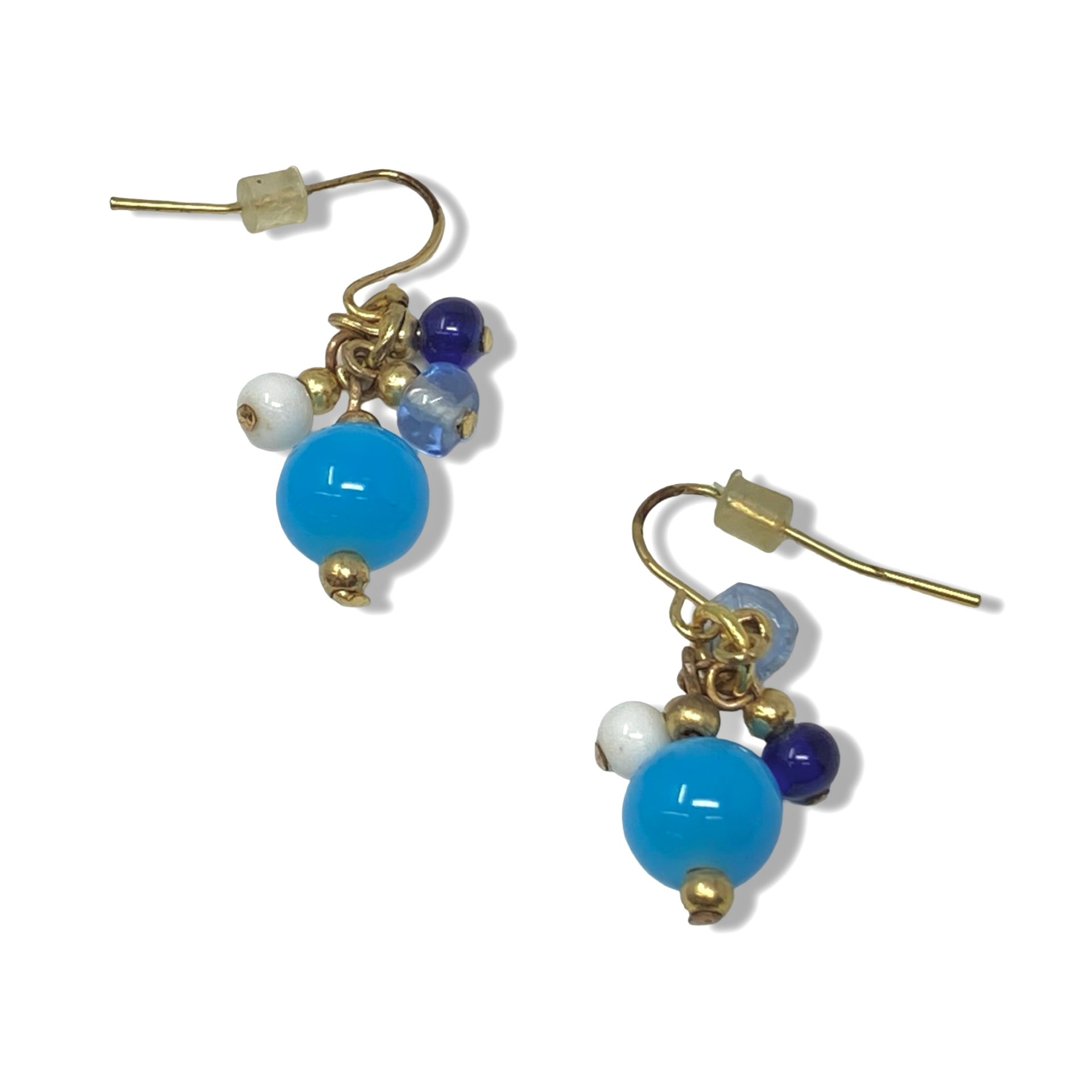 Gathered Bead Drop Earrings
