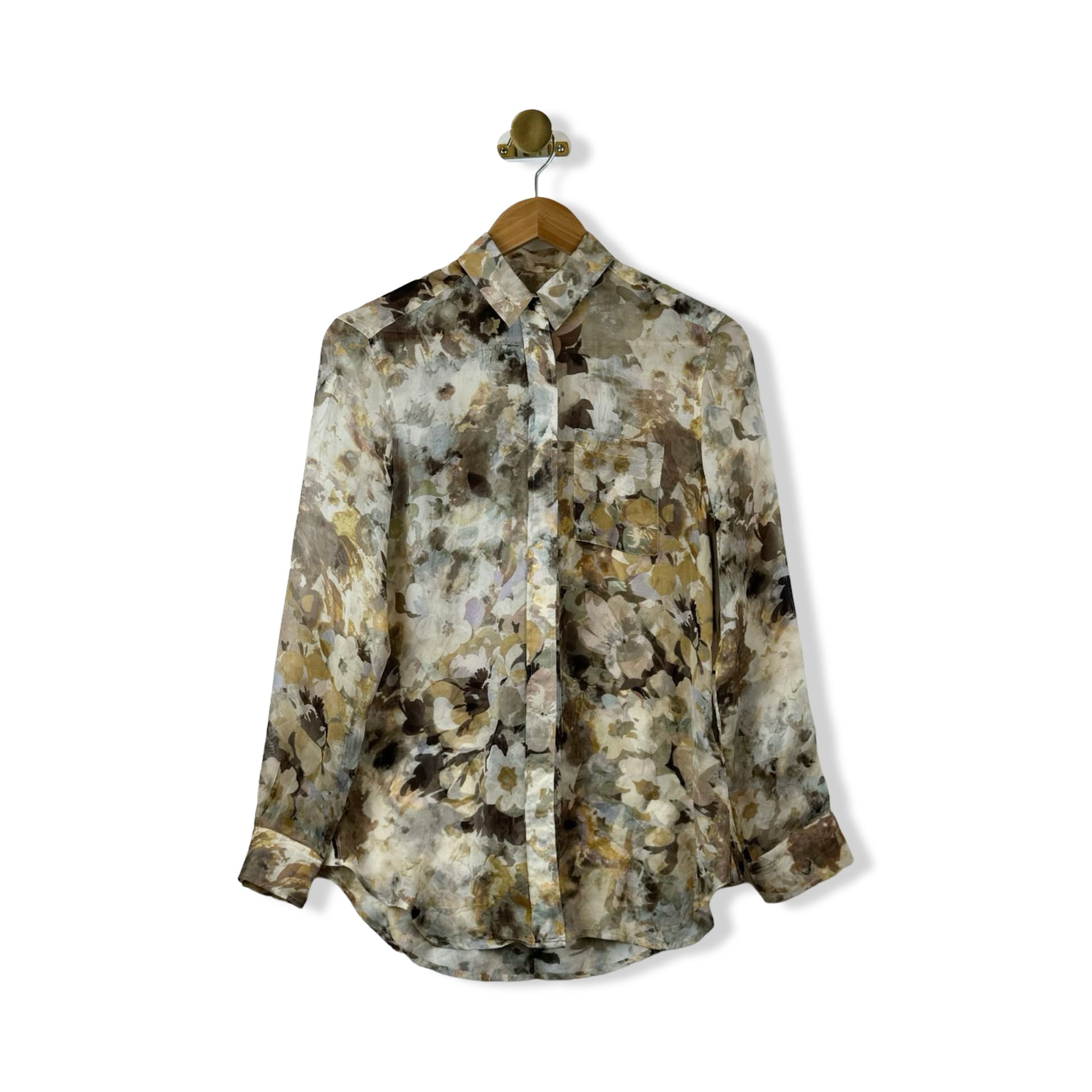 Reiss 1971 Sheer Floral Button Down