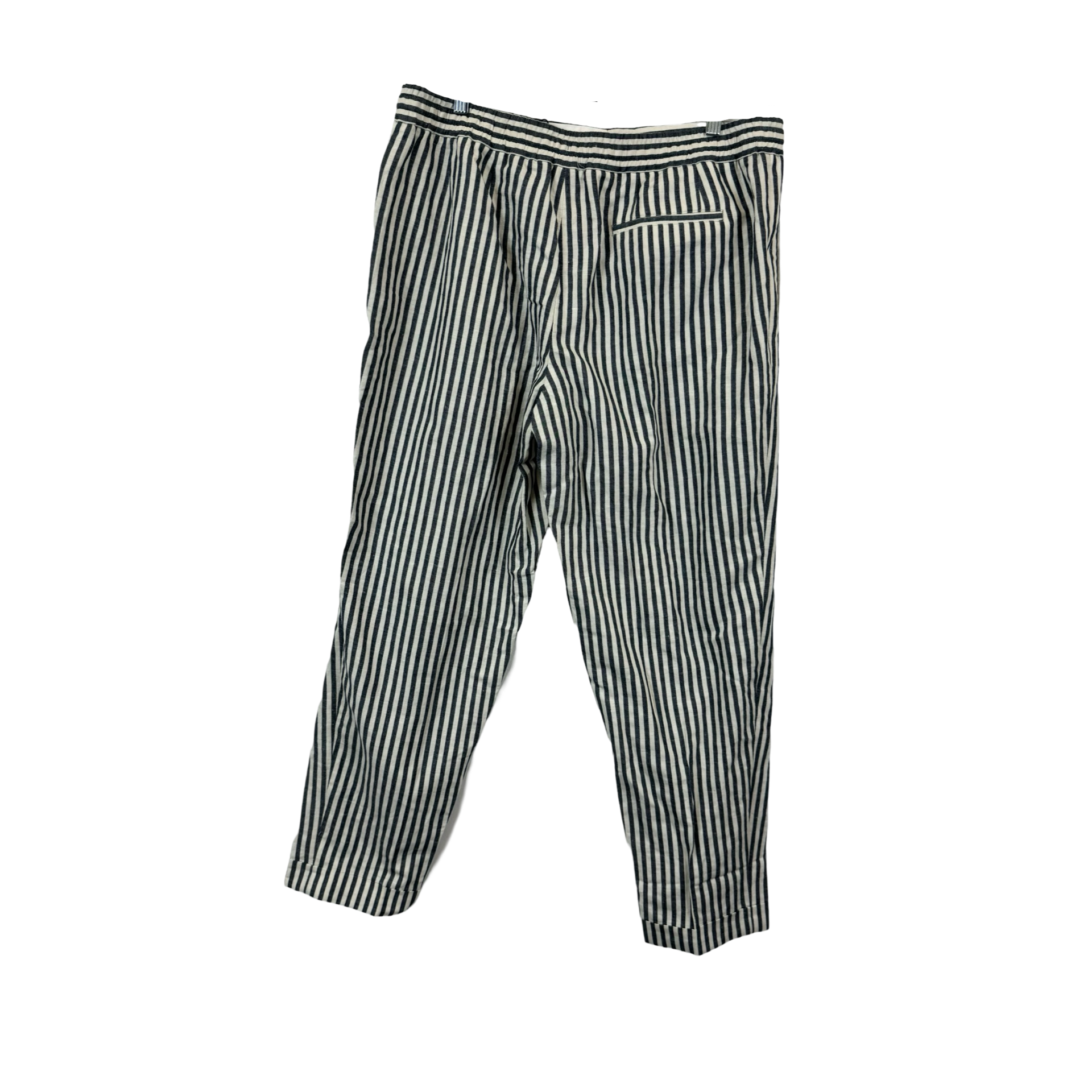 Reiss Bach Long Drawstring Striped Linen Blend Pants