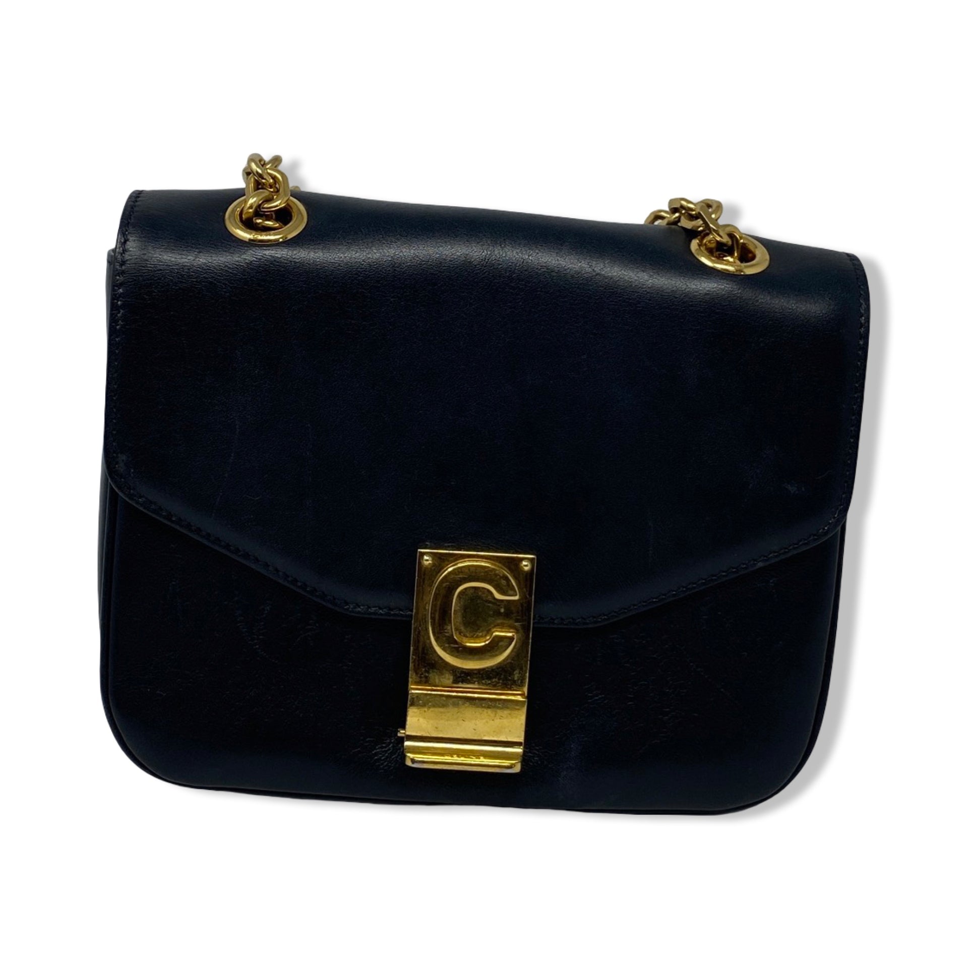 Celine Small Leather "C" Bag