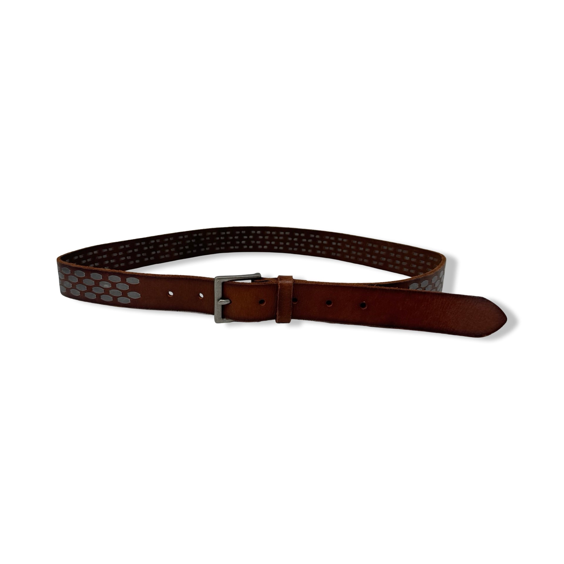 Linea Pelle Flat Studded Leather Belt
