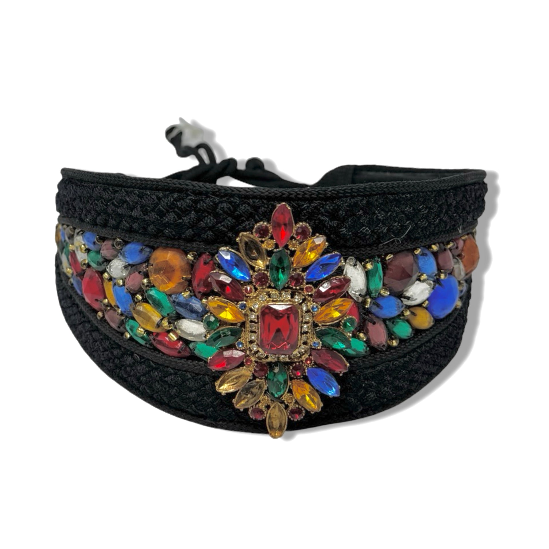 Vintage R.J. Graziano Rhinestone Embellished Knit Belt