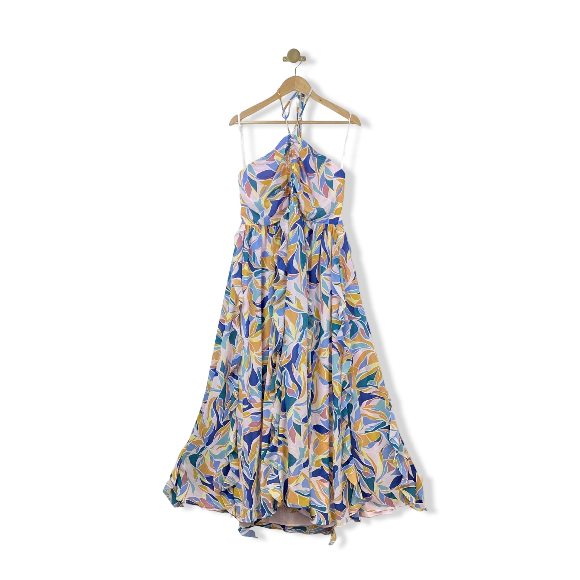Eloquii Patterned Halter Maxi Dress