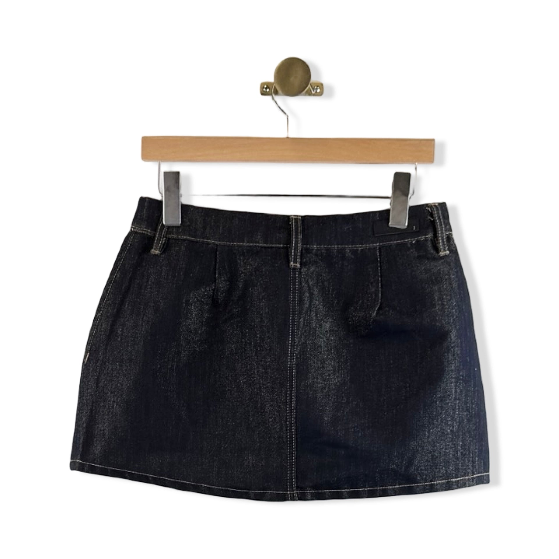 BLANKNYC Micro Mini Metallic Denim Skirt