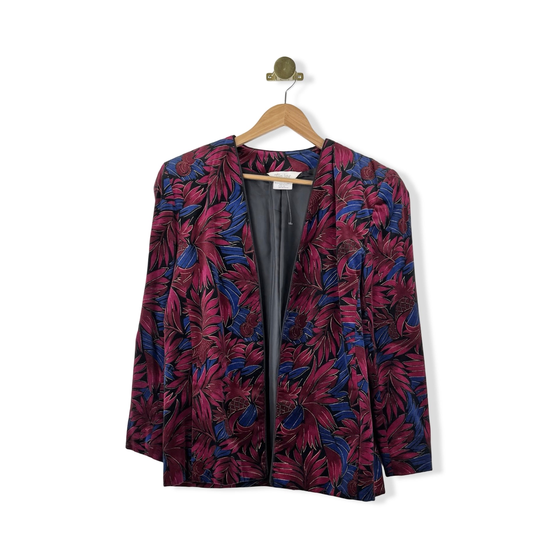 Tan Jay Floral Velvet Blazer