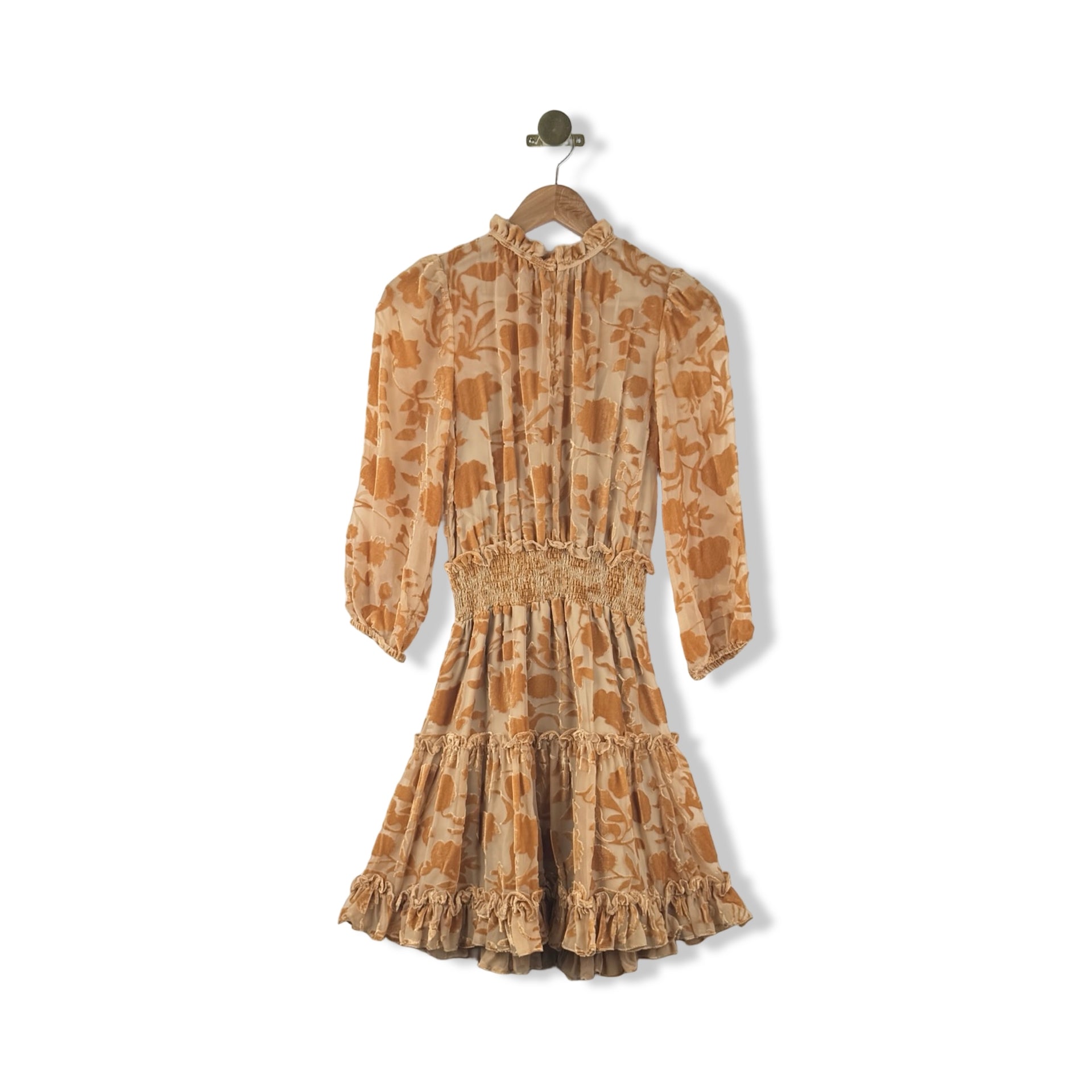 Shoshanna Patterned Sheer Velvet Dress