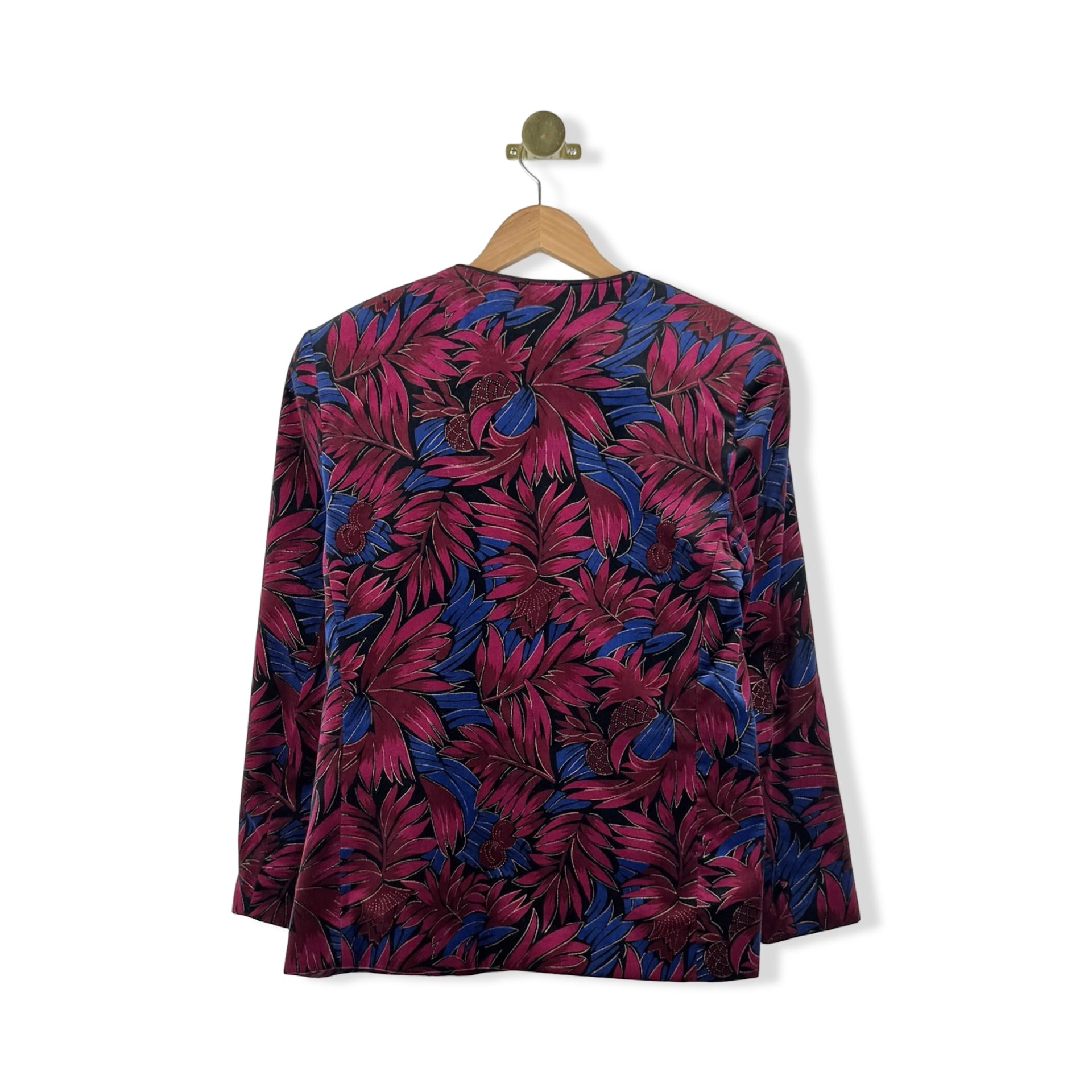 Tan Jay Floral Velvet Blazer