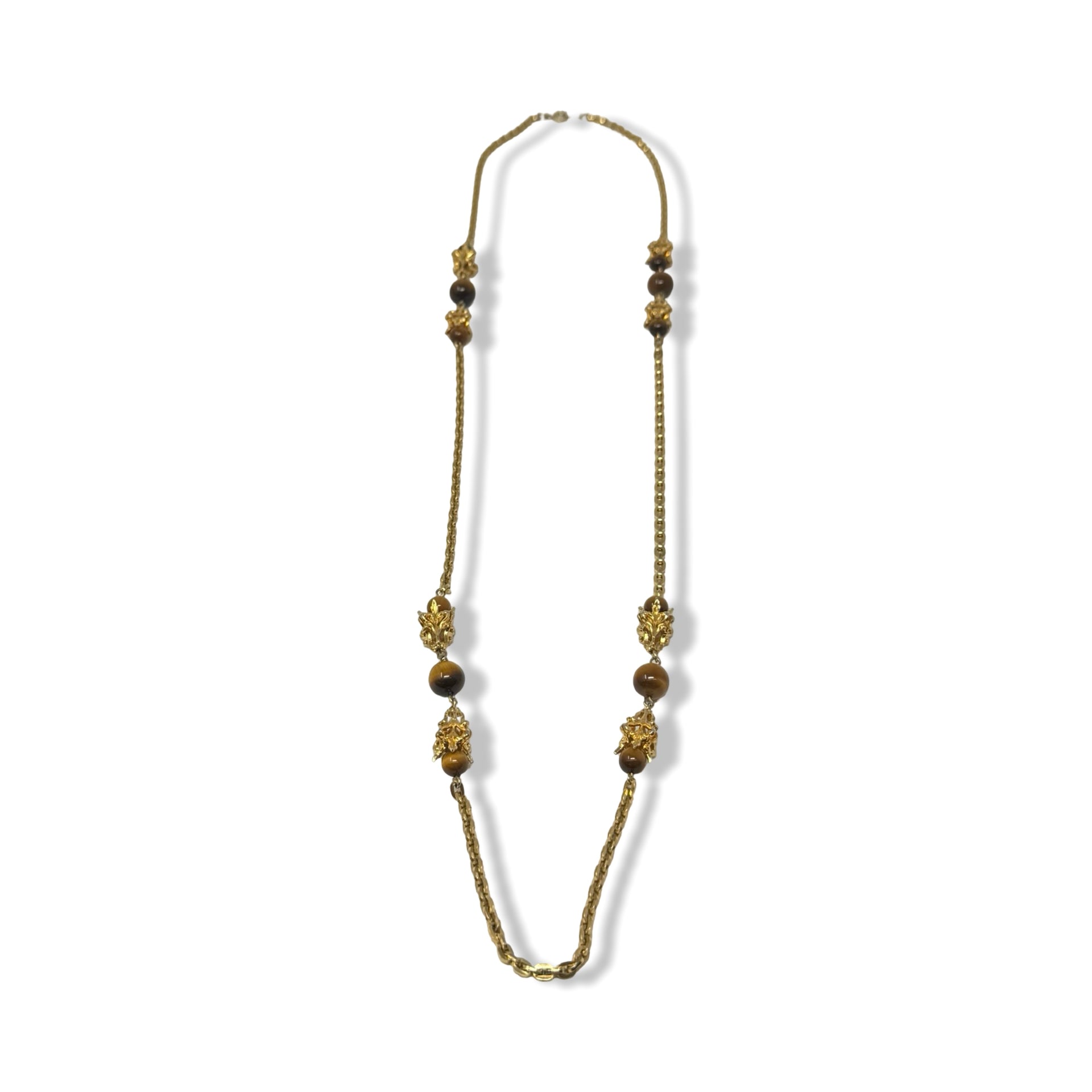 Tiger's Eye Beaded Chain Necklace