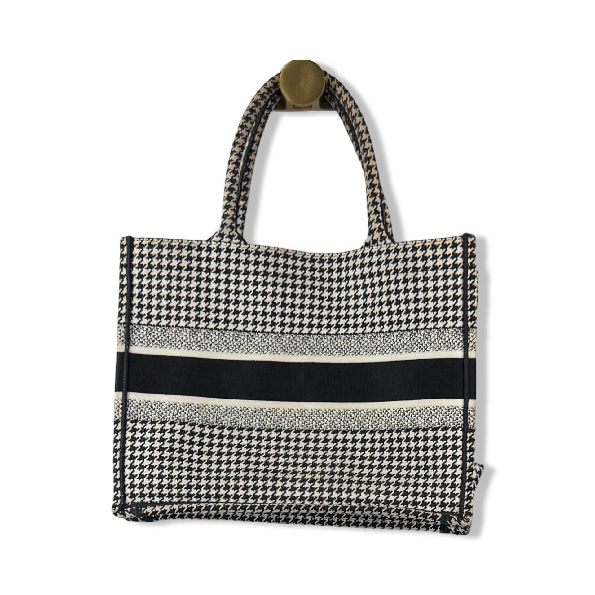 Christian Dior Houndstooth Medium Book Tote